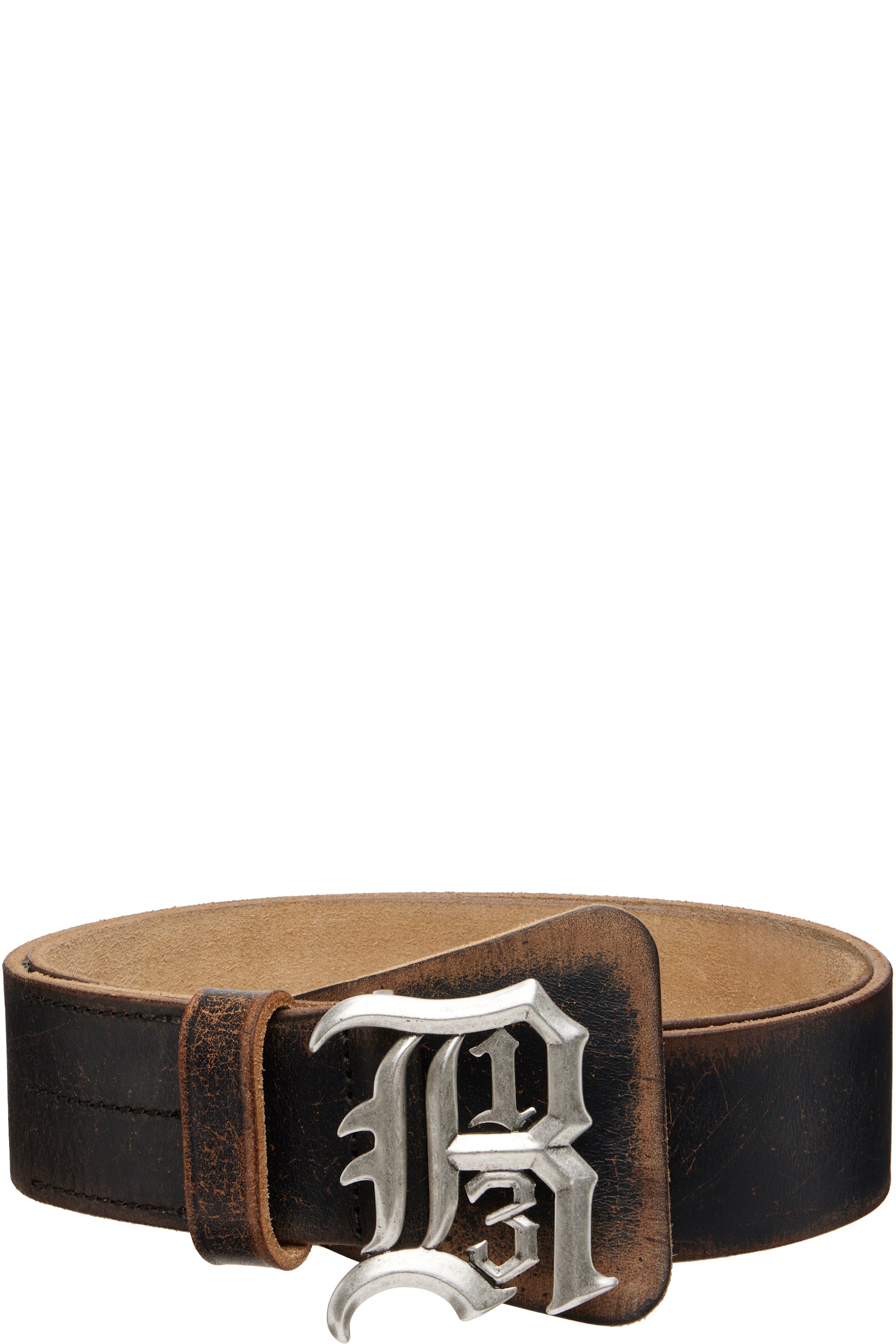 R13 - Ceinture brun à boucle à logo
