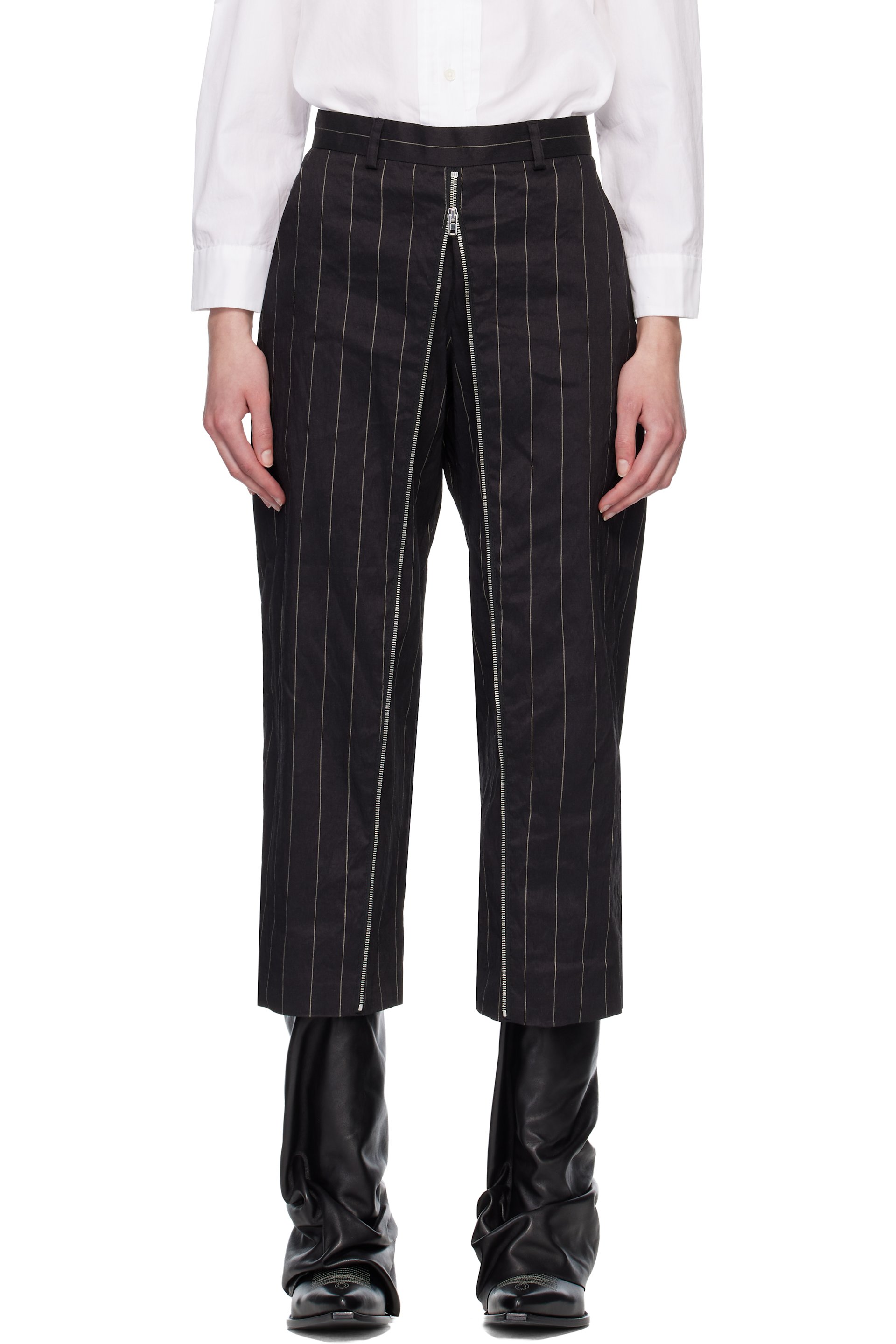 R13 - Pantalon noir à glissière