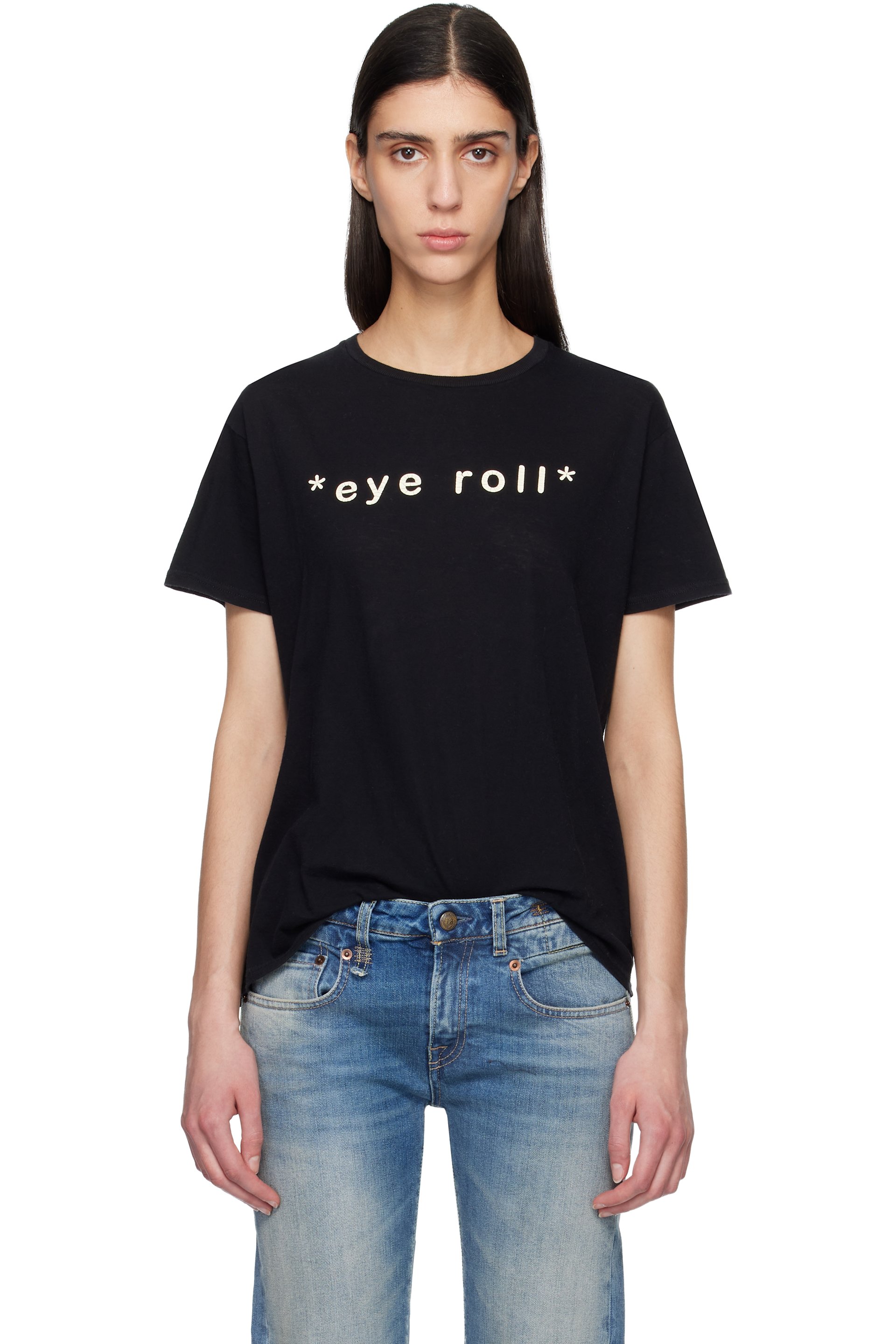 R13 - T-shirt boyfriend 'Eye Roll' noir