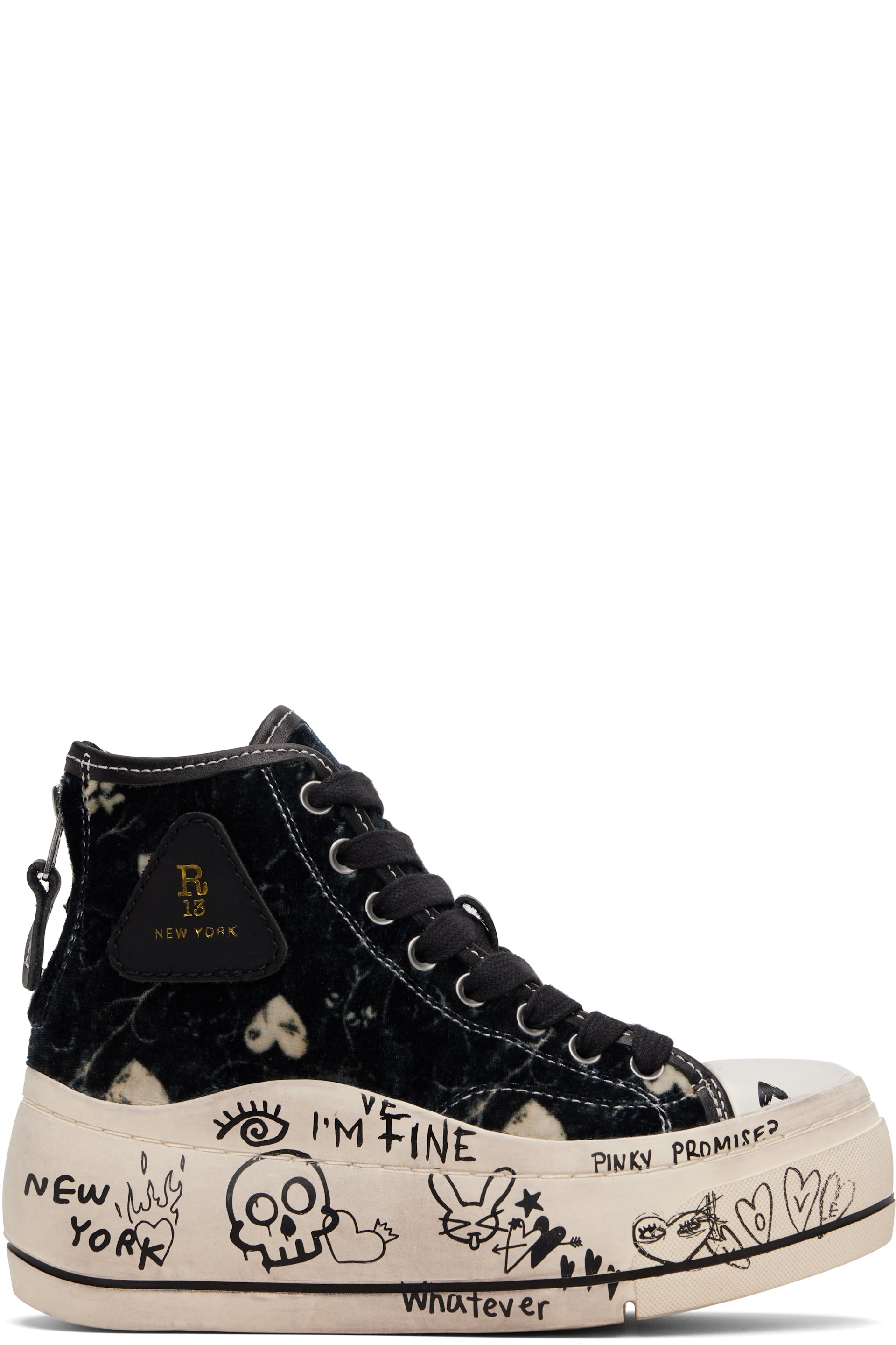 R13 - Baskets montantes Kurt noires