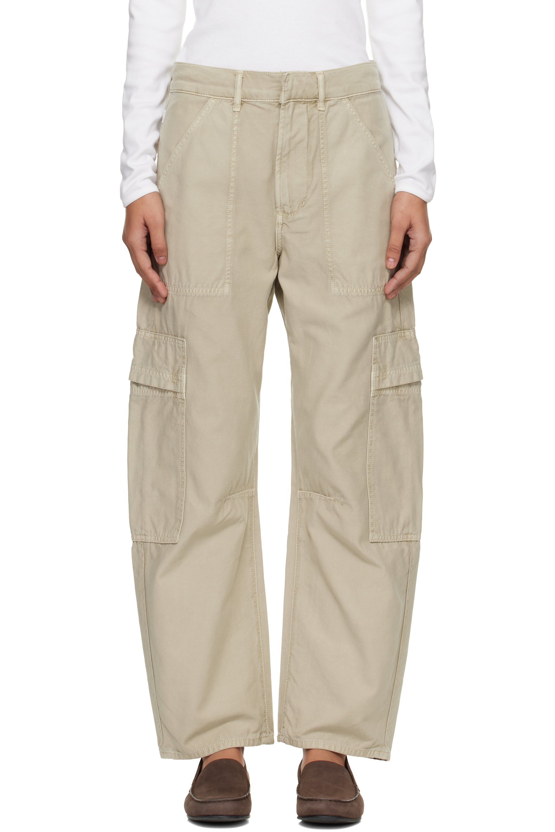 Citizens of Humanity - Pantalon cargo Marcelle beige