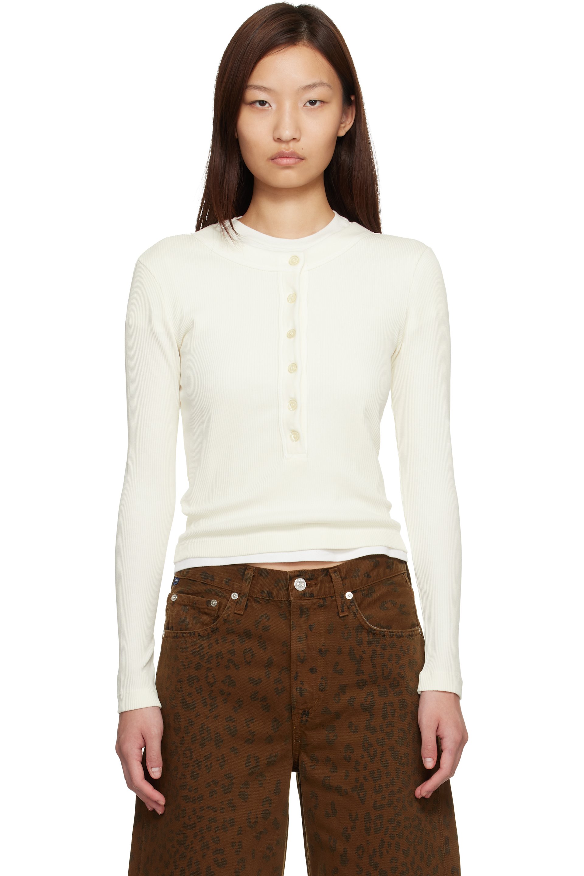 Citizens of Humanity - T-shirt de style henley Varra blanc