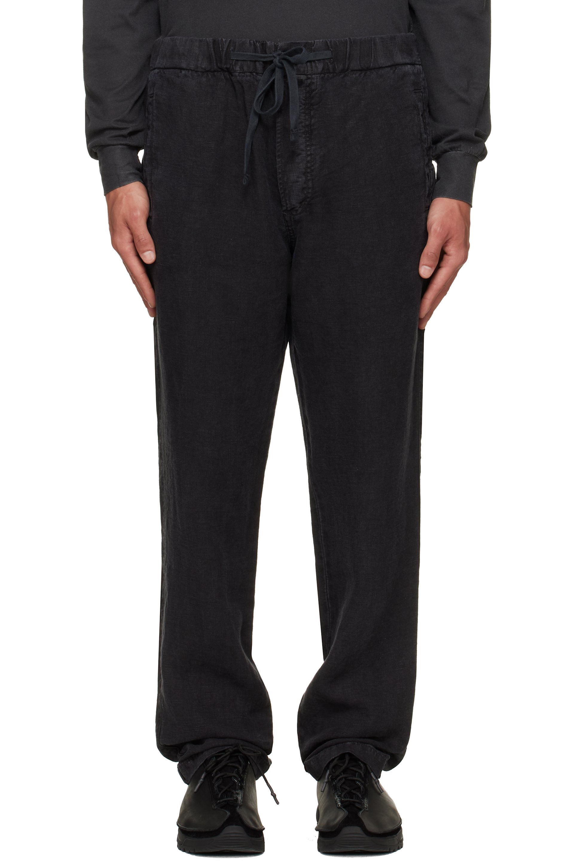 Citizens of Humanity - Black Drawstring Deck Linen Trousers