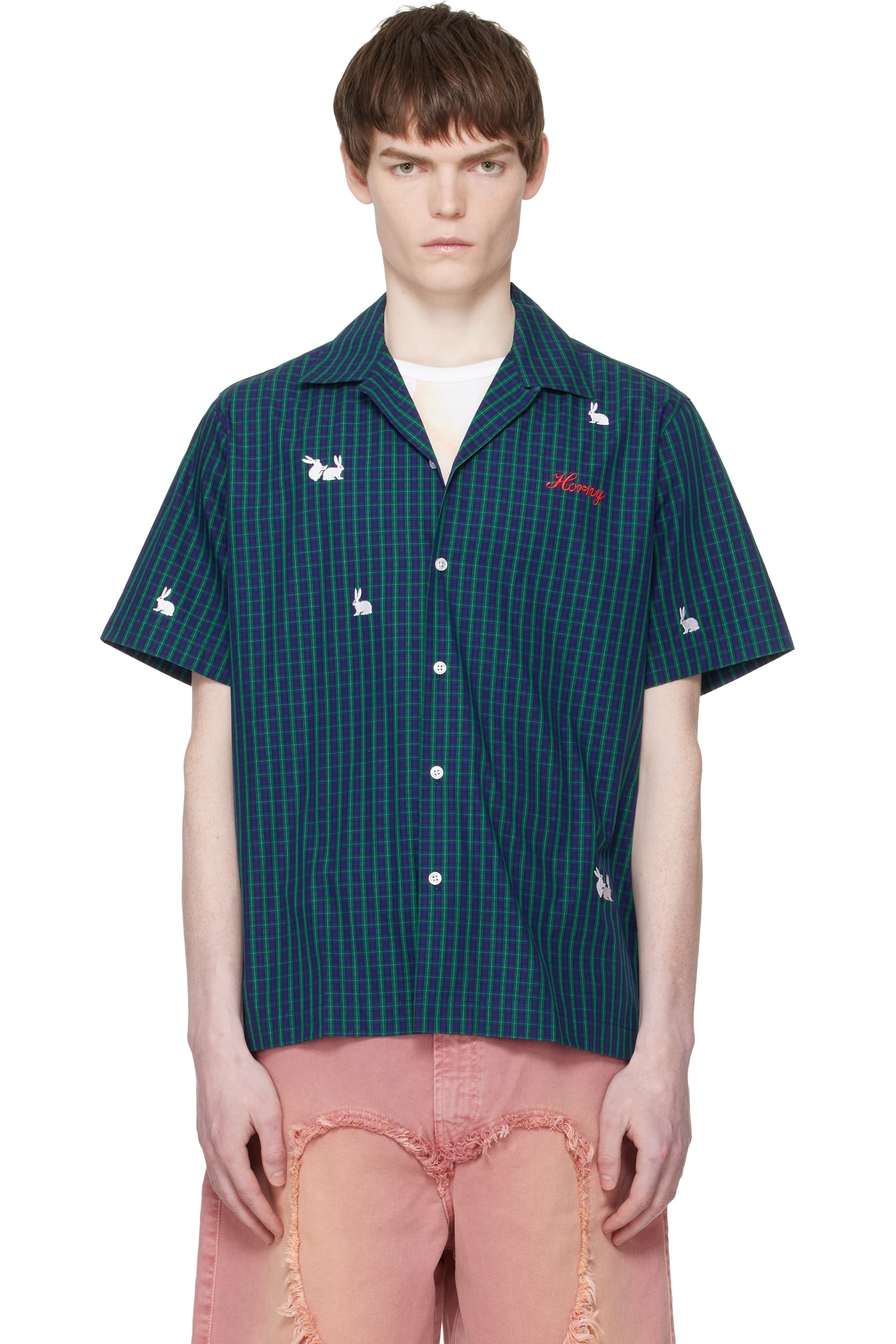 Carne Bollente - Chemise 'Check Me Out' bleue