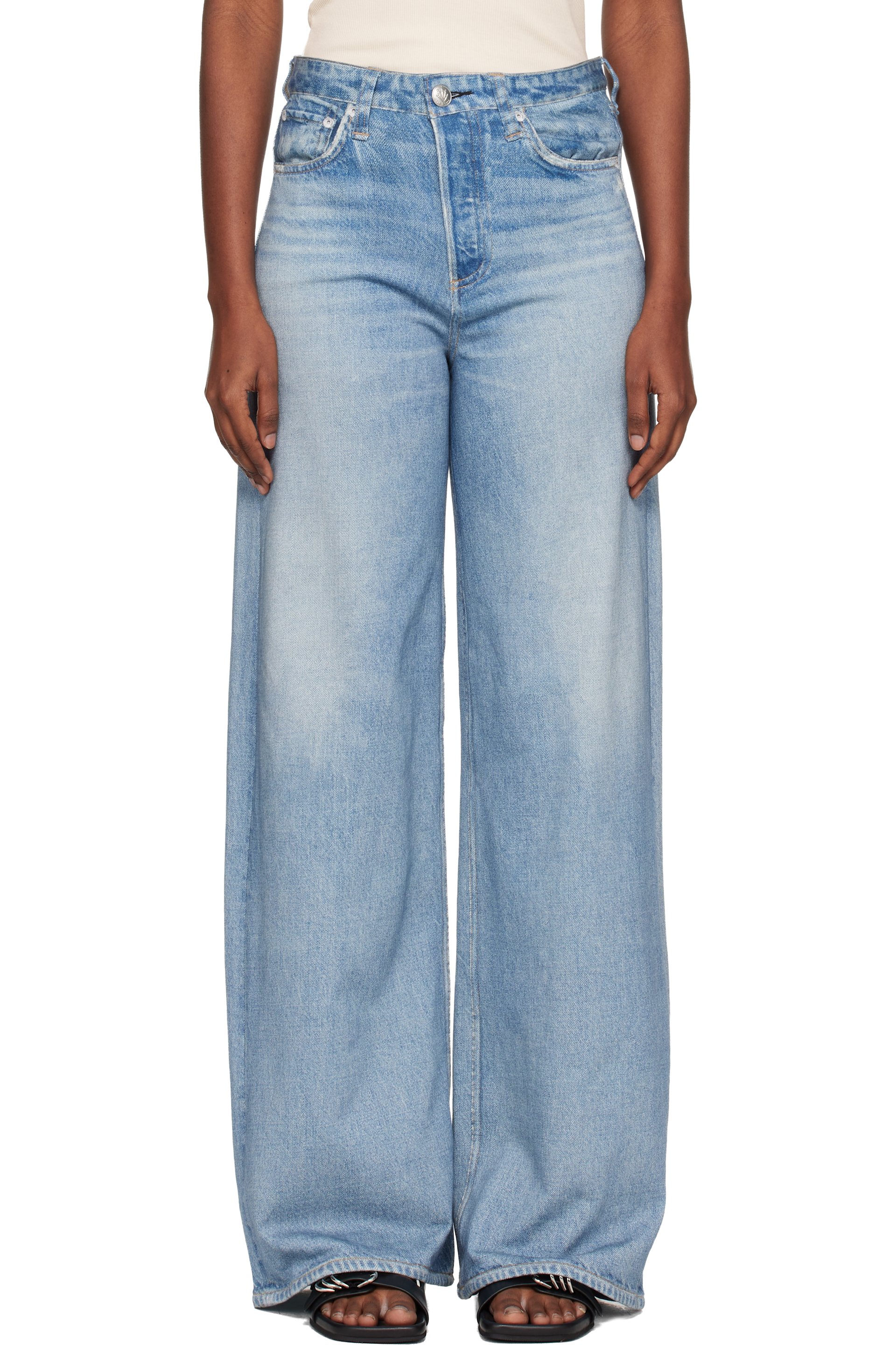 rag & bone - Blue rb Miramar Sofie Wide-Leg Jeans