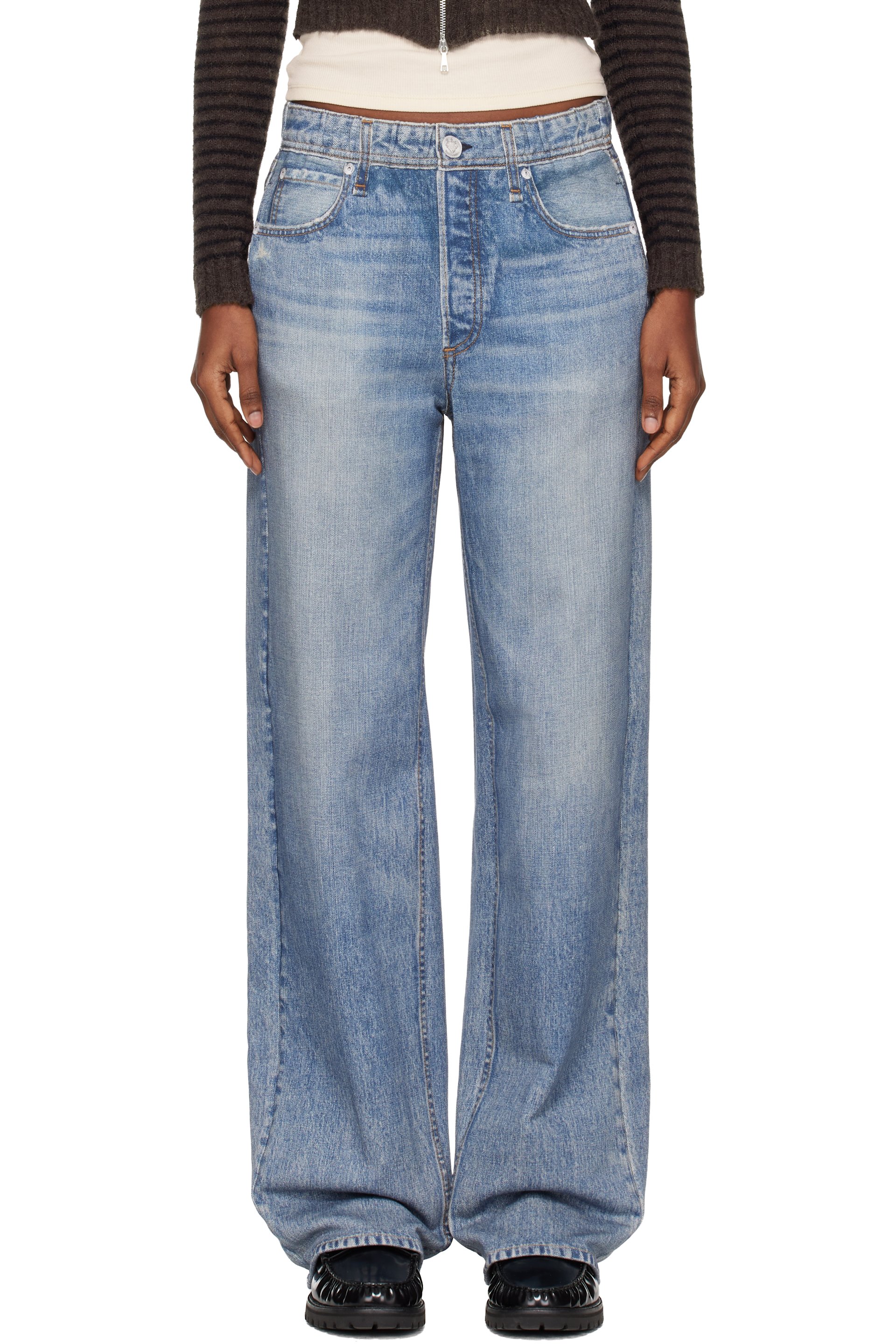 rag & bone - Blue rb Miramar Wide-Leg Jeans