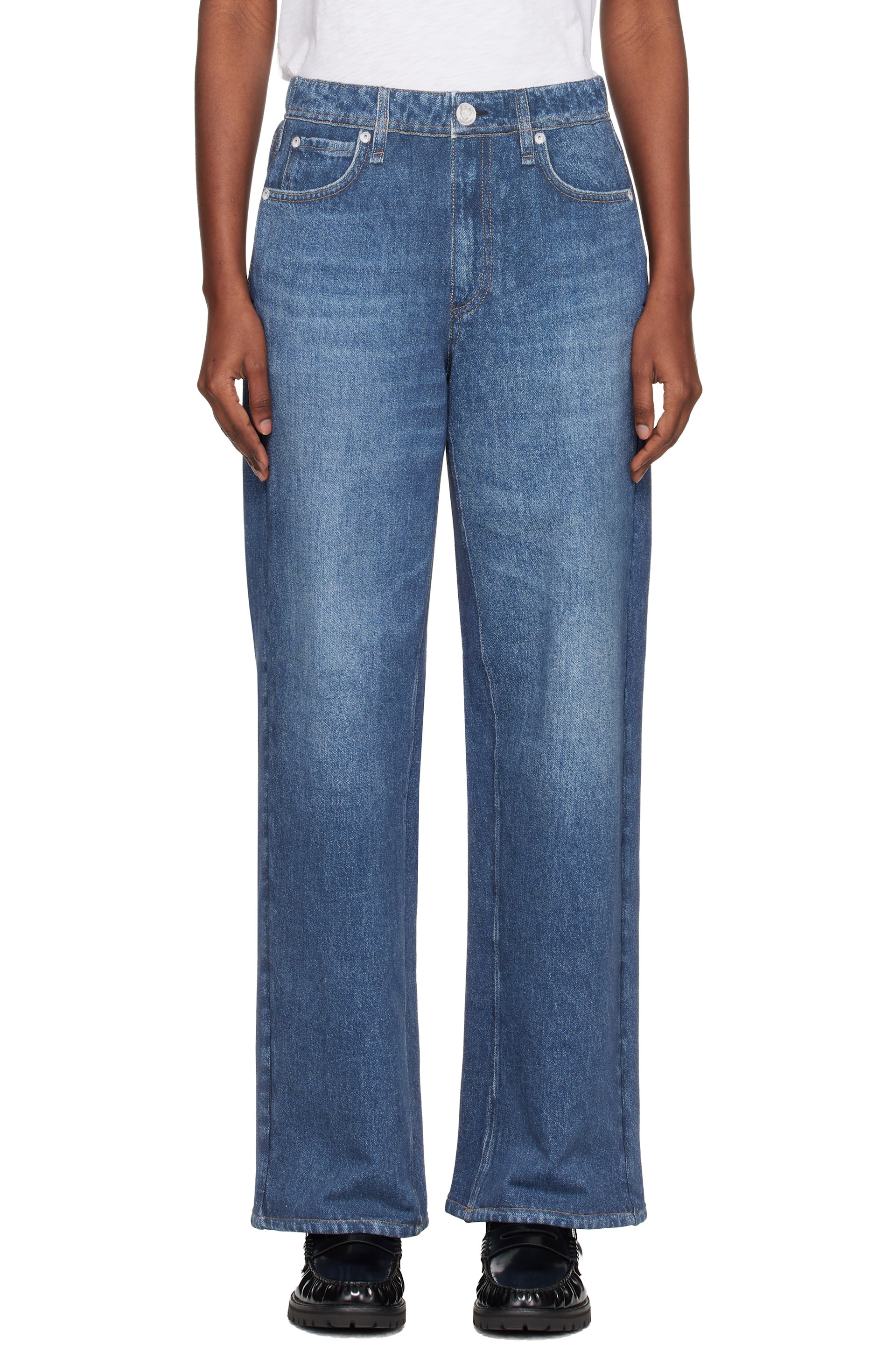 rag & bone - Blue rb Miramar Wide-Leg Jeans