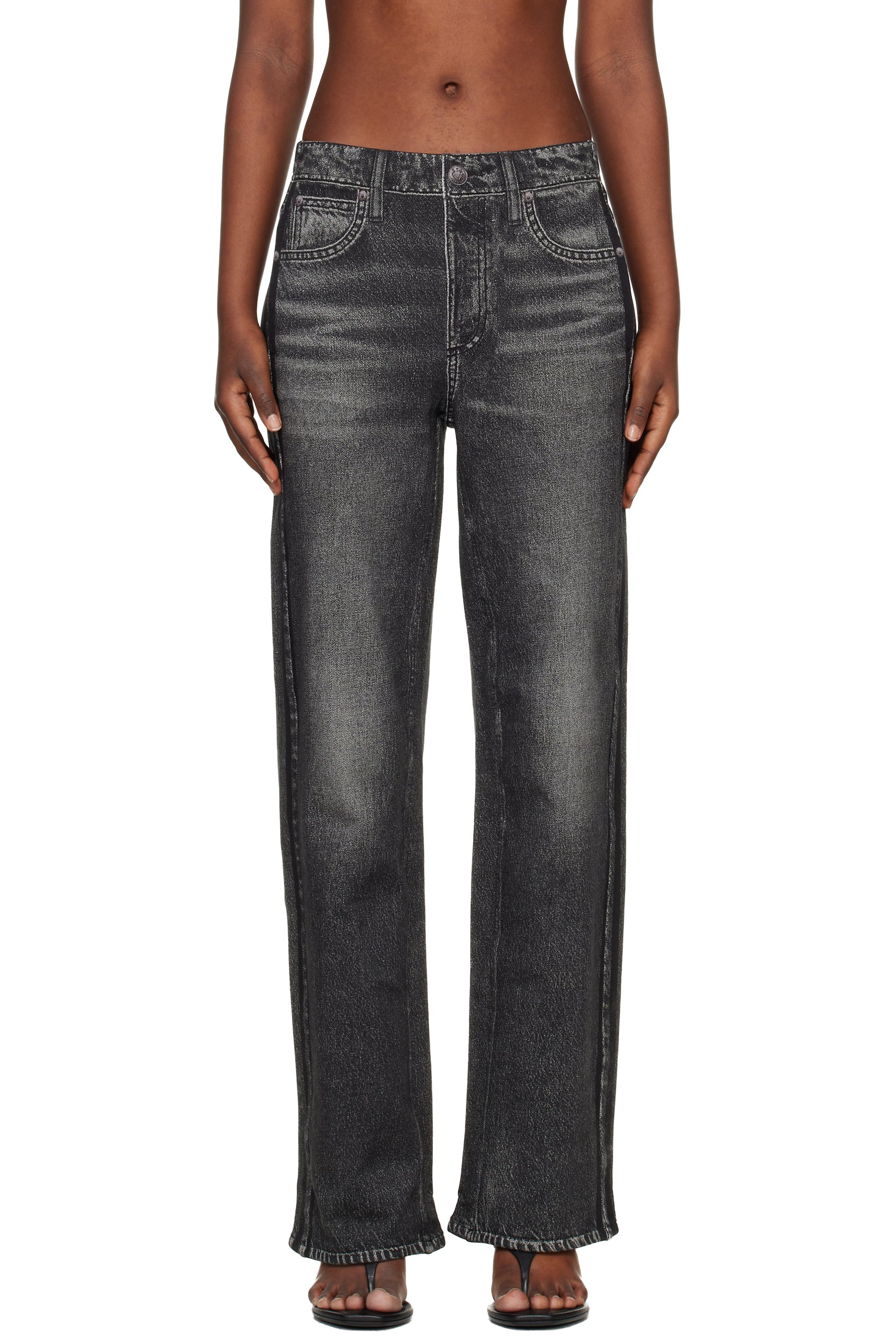 rag & bone - Black Miramar Wide-Leg Track Pants