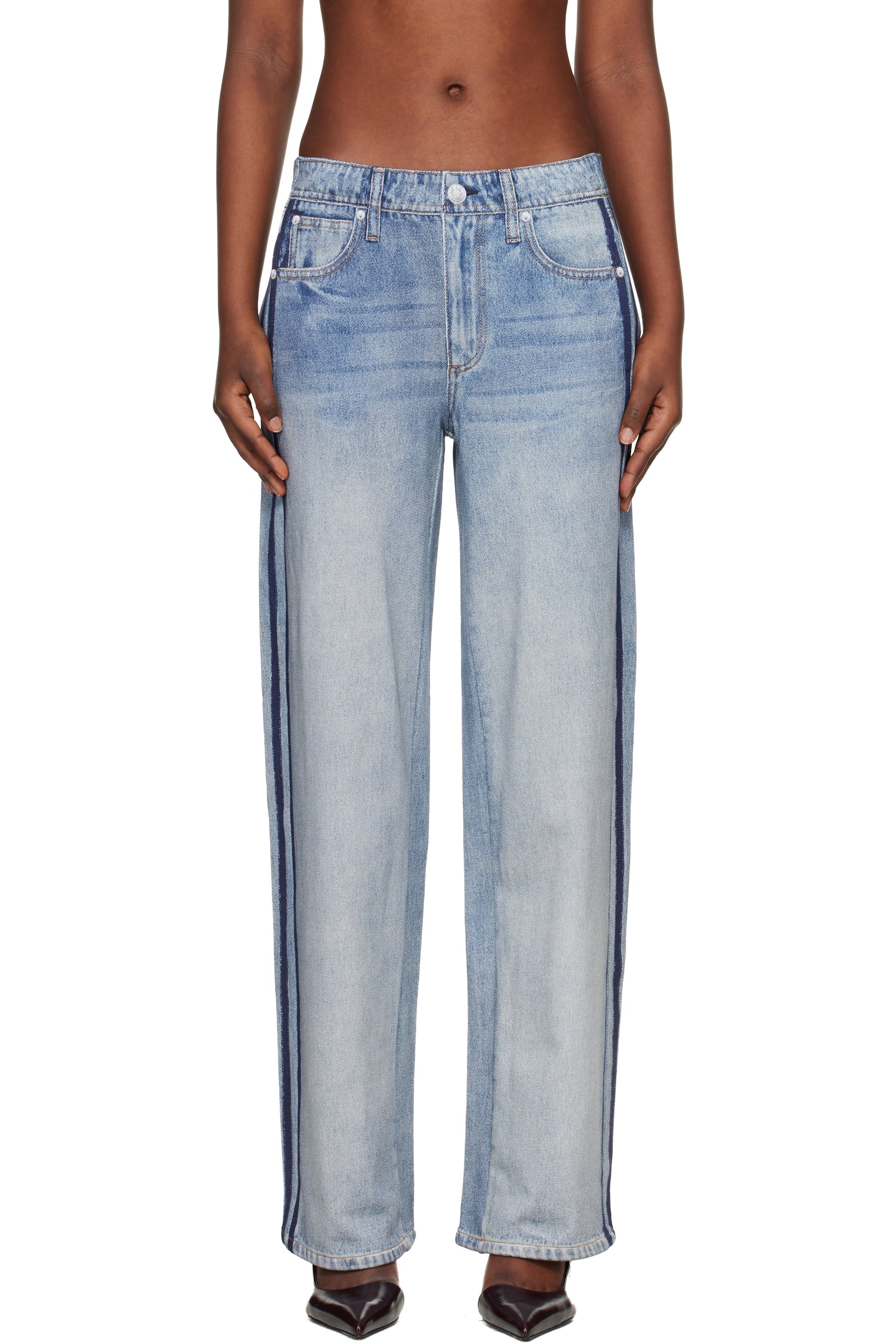 rag & bone - Blue Miramar Wide-Leg Track Pants