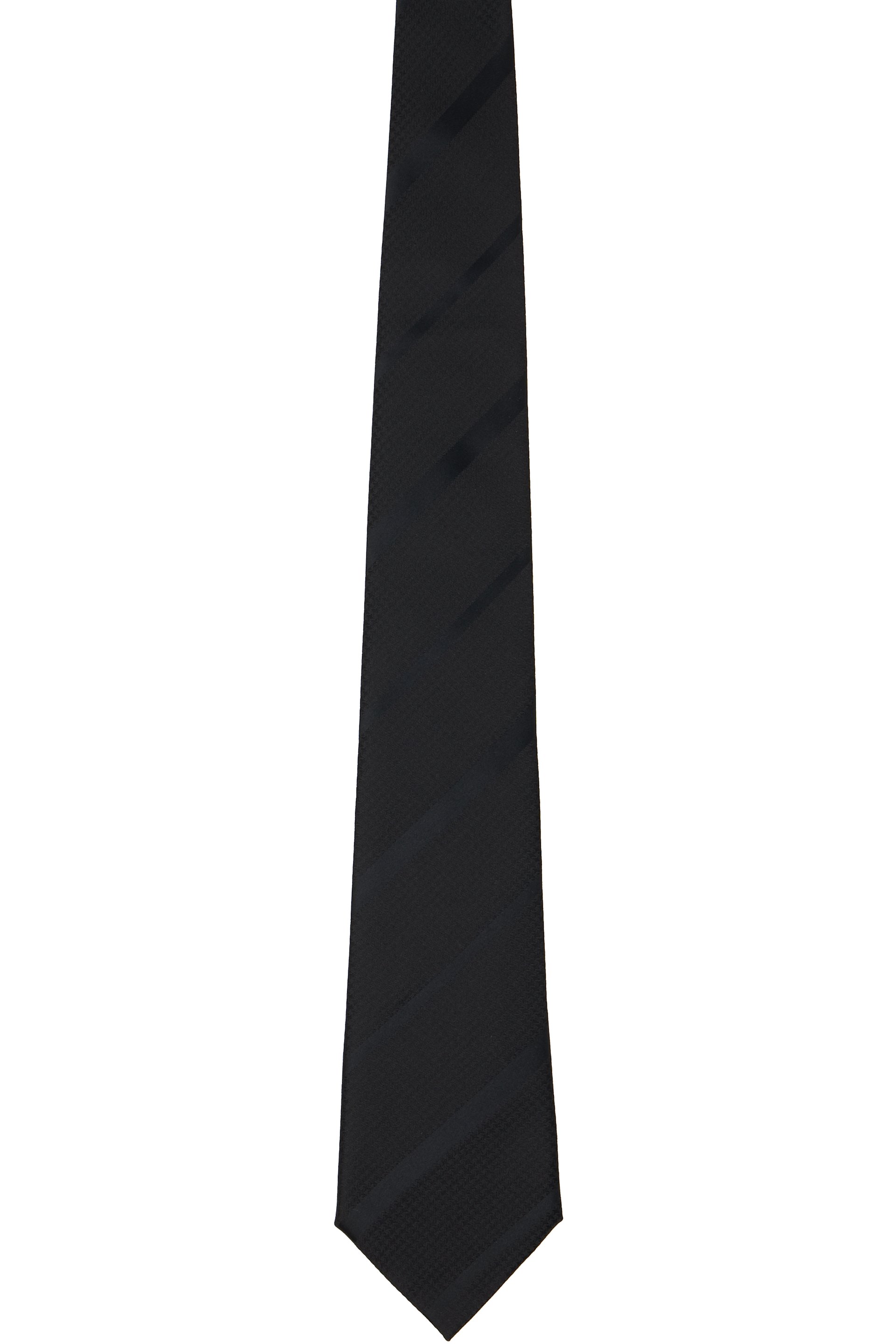 Comme des Garçons Homme Deux - Black Silk Houndstooth Stripe Tie