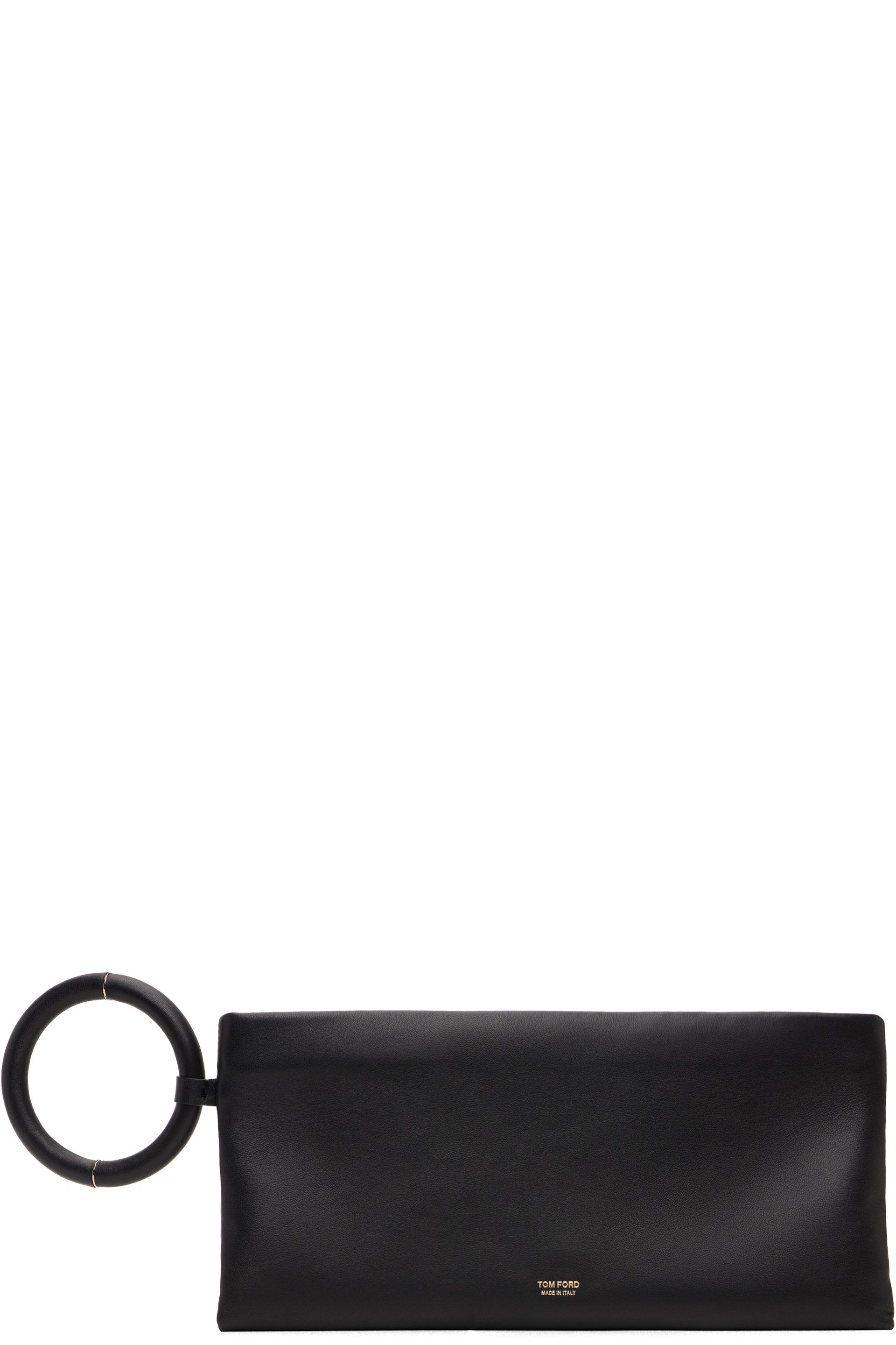 TOM FORD - Pochette Aura noire en cuir nappa
