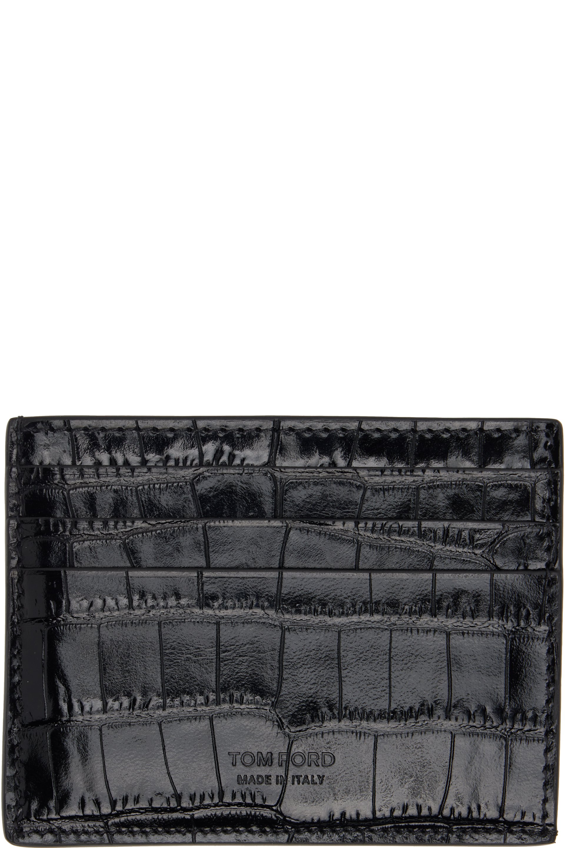 TOM FORD - Black Exotic Line Card Holder