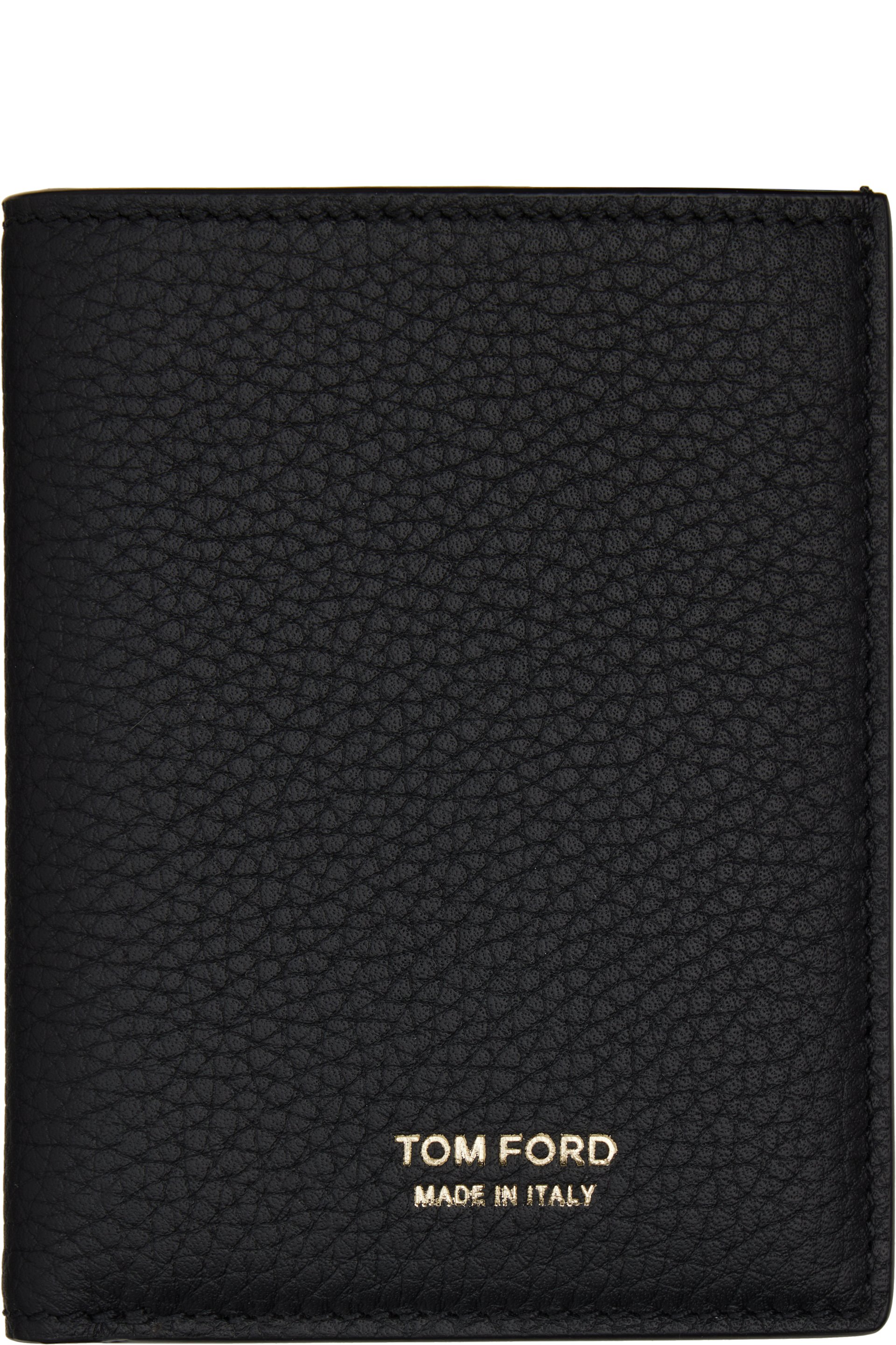 TOM FORD - Black Soft Grain Leather T Line Card Holder