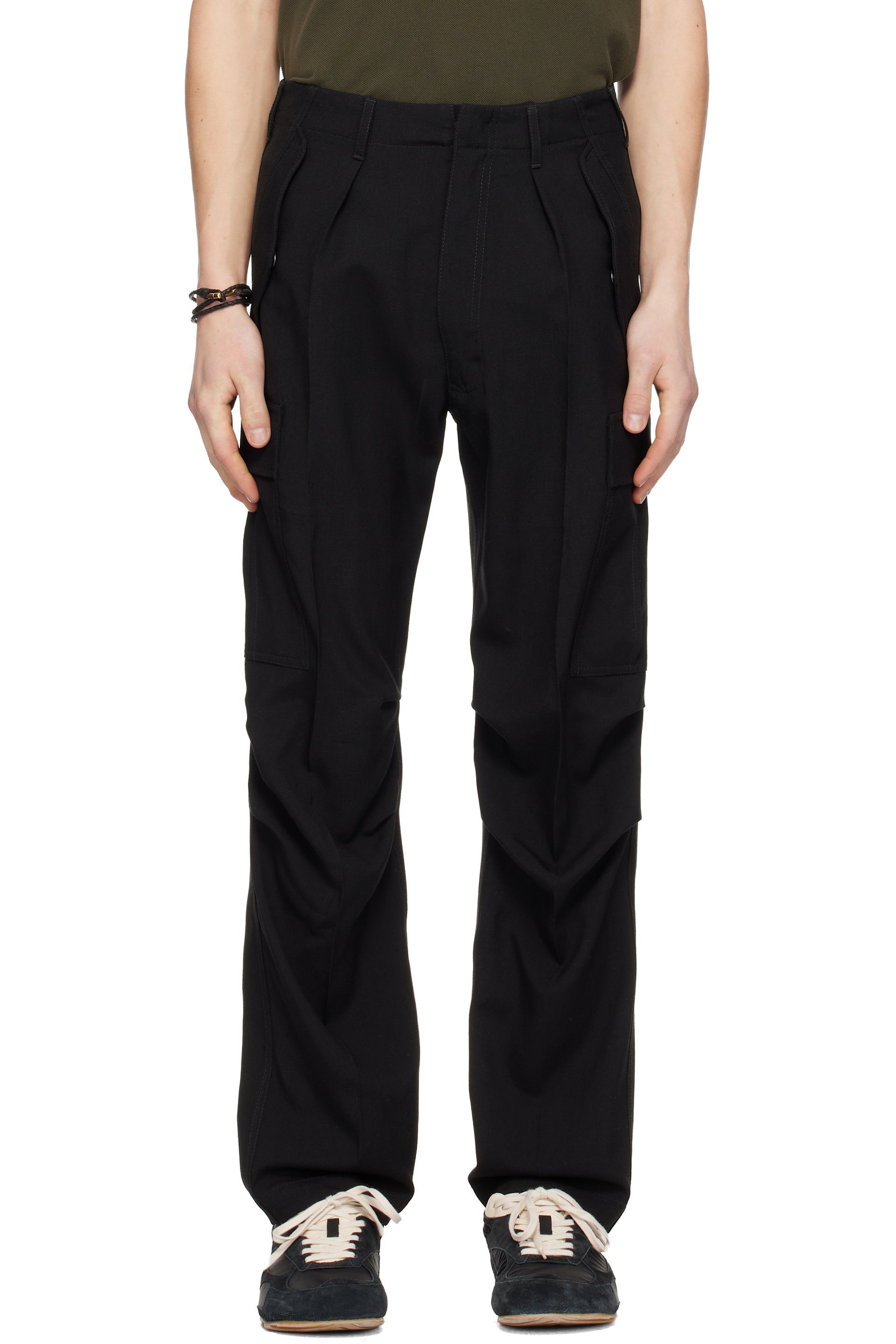TOM FORD - Black Wool Cashmere Cargo Pants