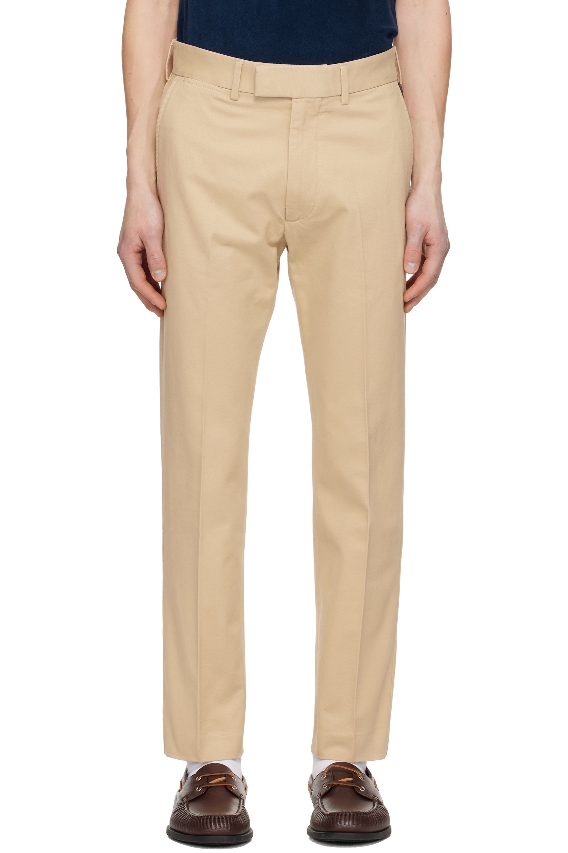 TOM FORD - Beige Brushed Cotton Drill Chino Trousers