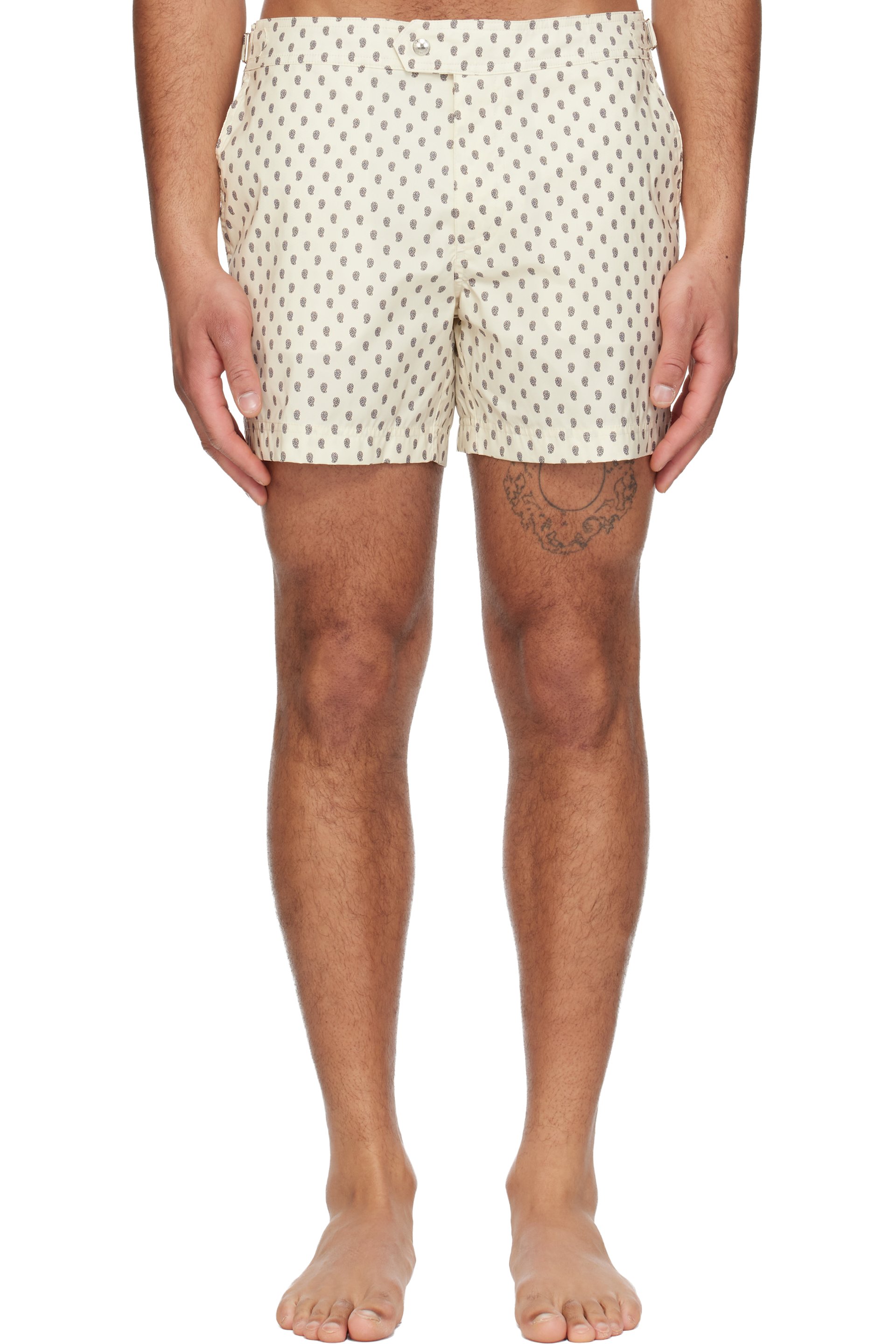TOM FORD - Off-White Paisley Print Nylon Swim Shorts