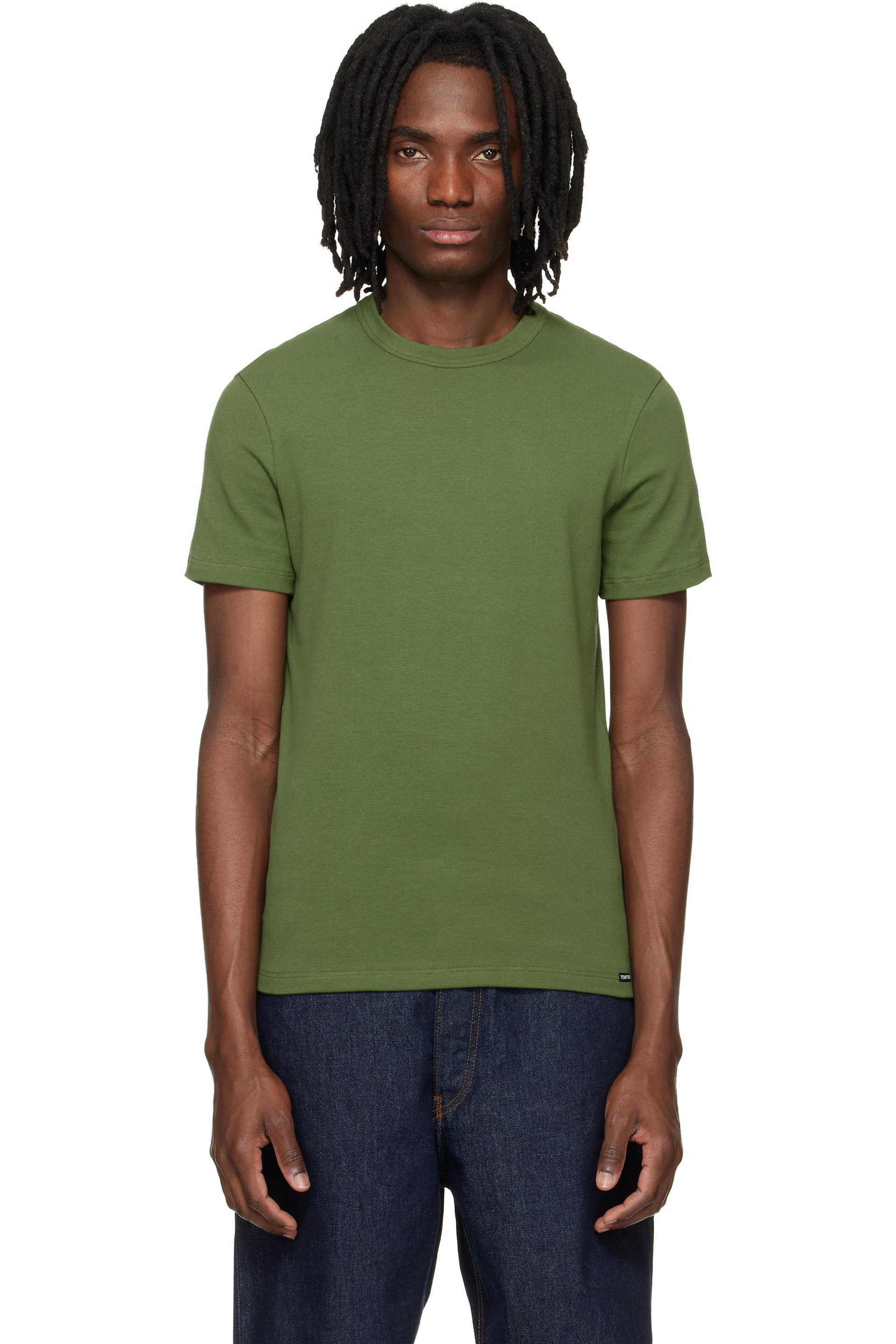 TOM FORD - Green Cotton Crewneck T-shirt