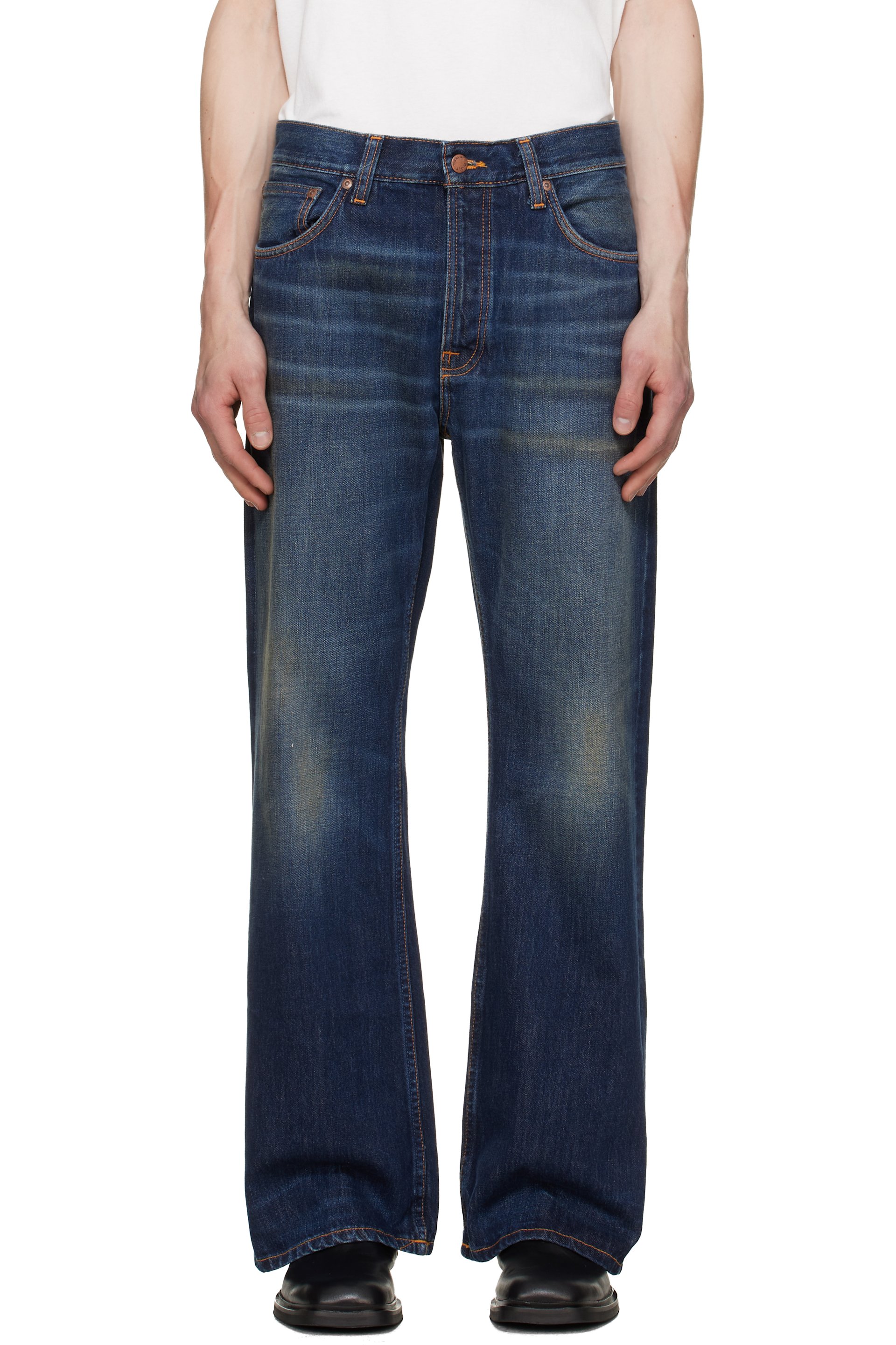 Nudie Jeans - Navy Flare Glenn Jeans