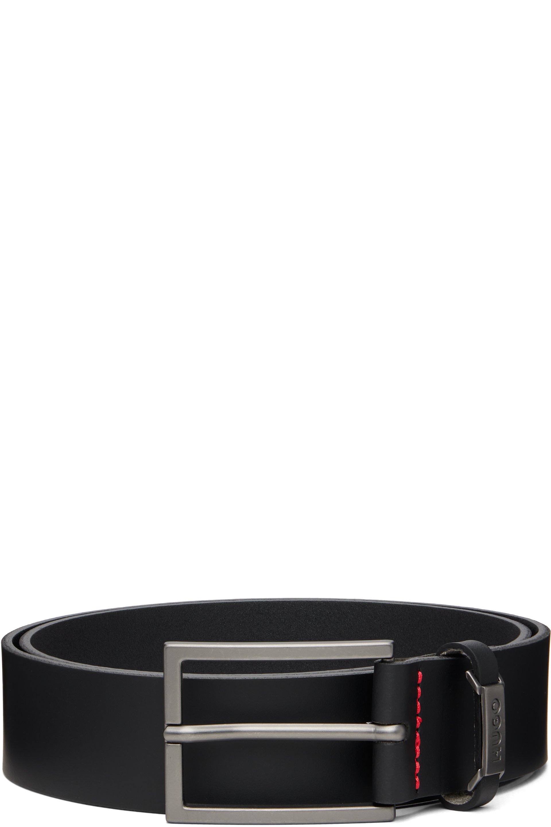 Hugo - Ceinture noire en cuir de buffle à patte coulissante à logo