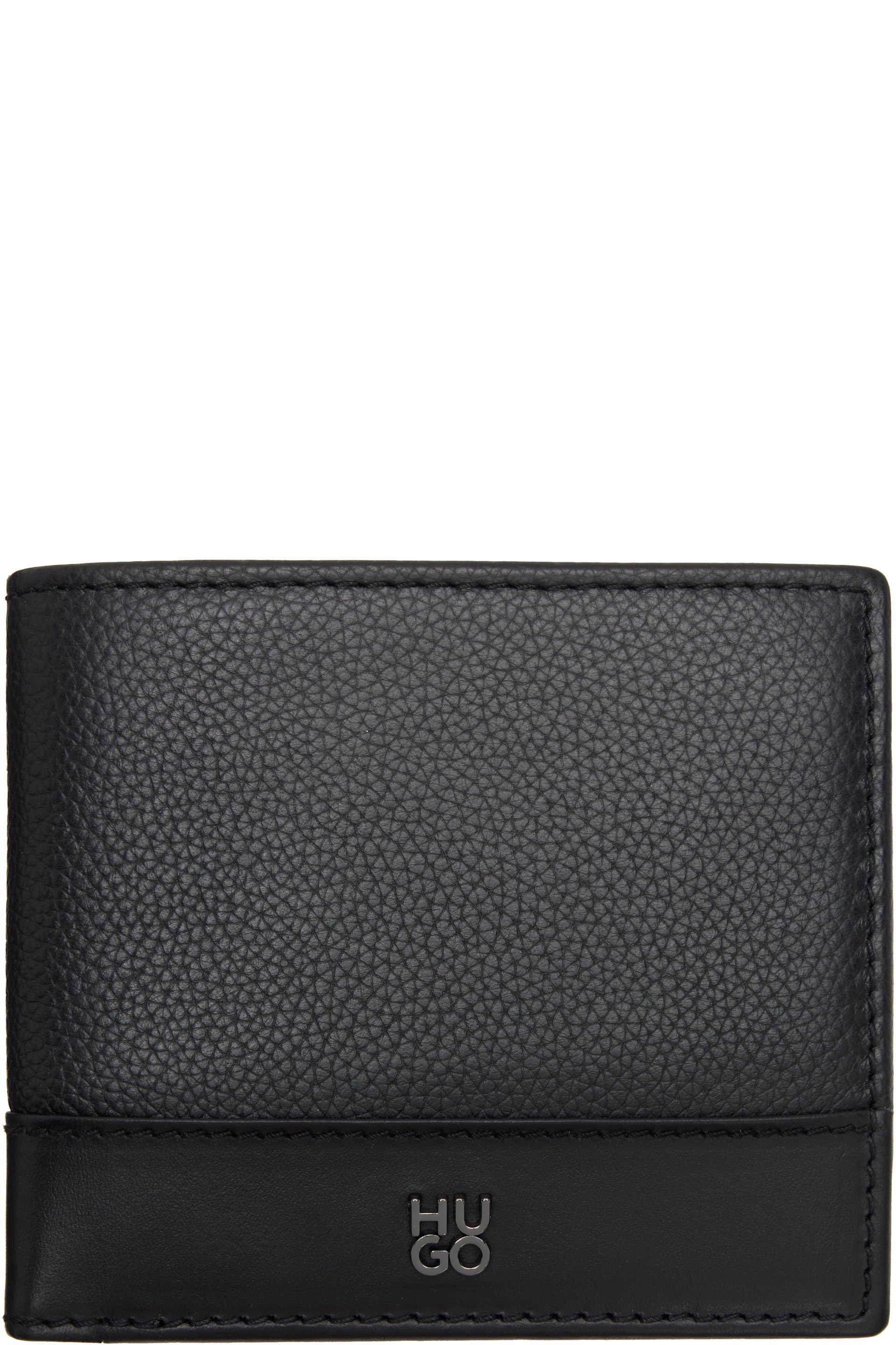 Hugo - Black Stacked-Logo Trim Wallet