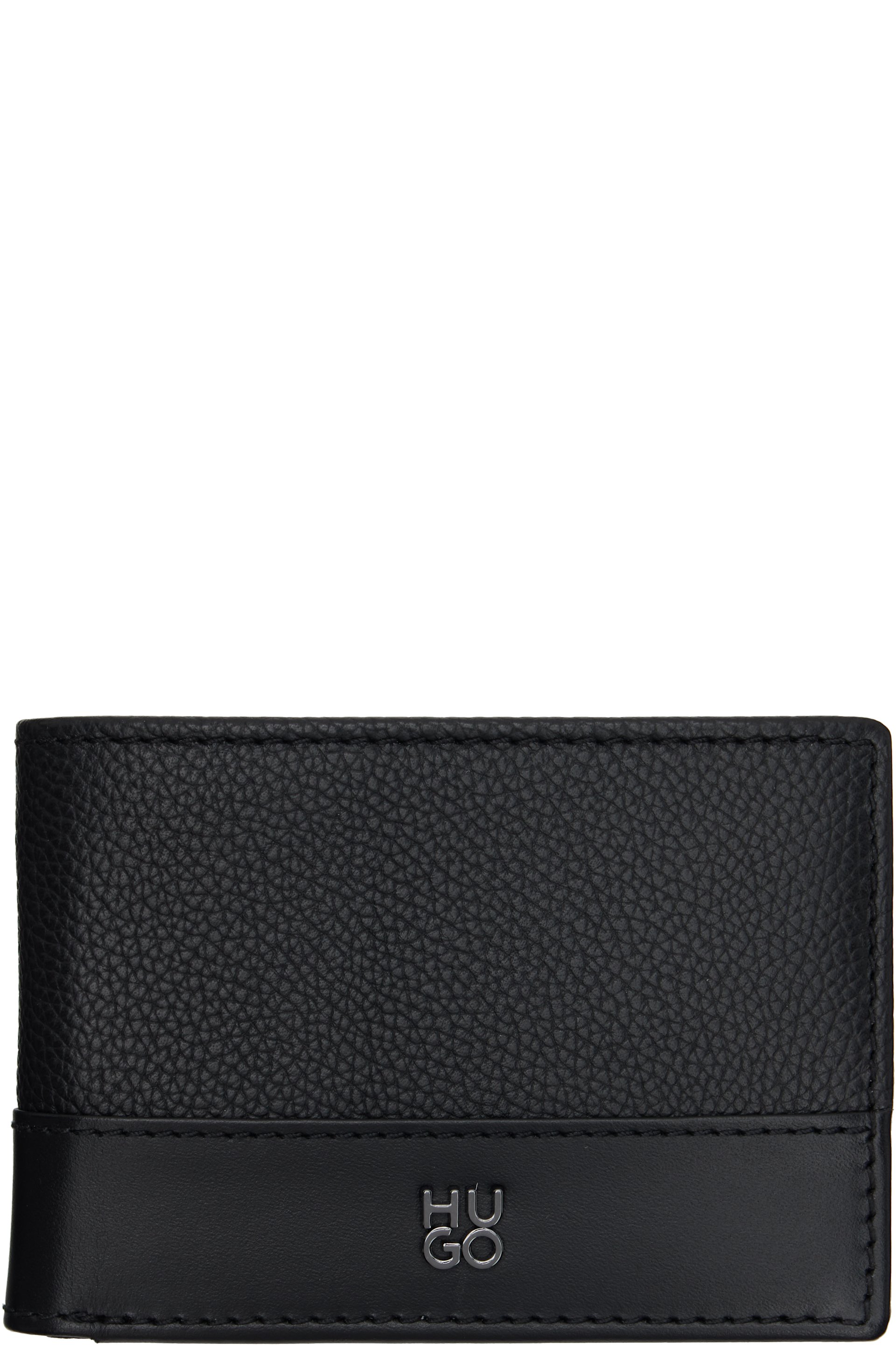 Hugo - Black Stacked-Logo Slim Leather Wallet