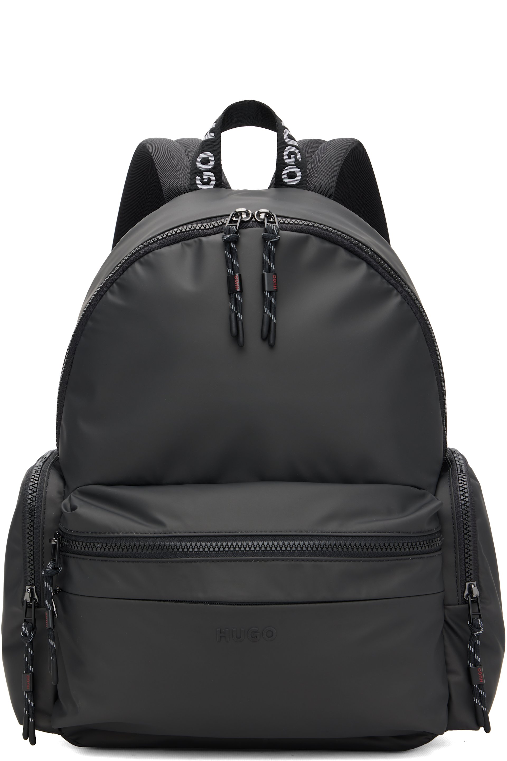 Hugo - Black Coated Canvas Backpack
