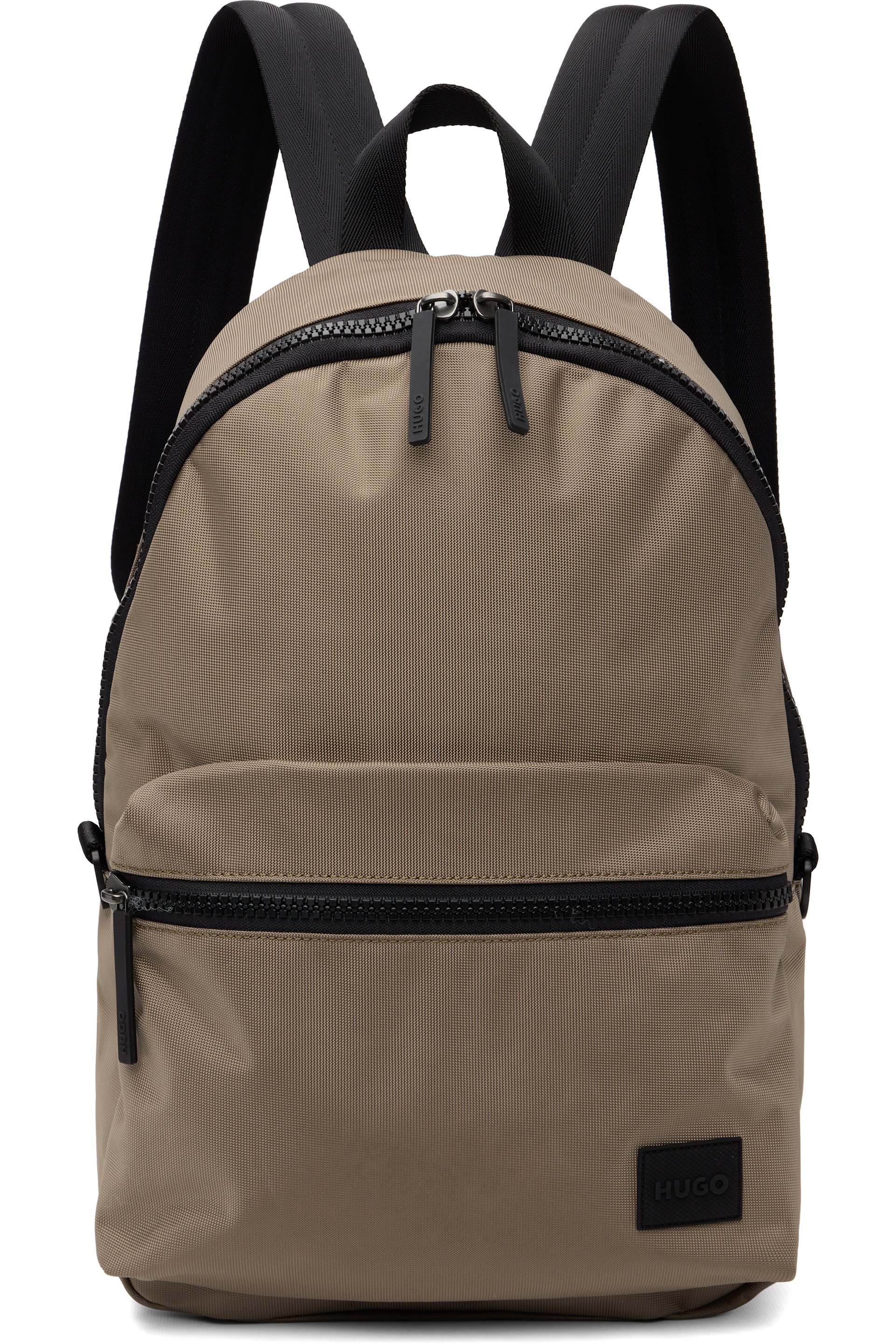 Hugo - Beige Logo Patch Backpack