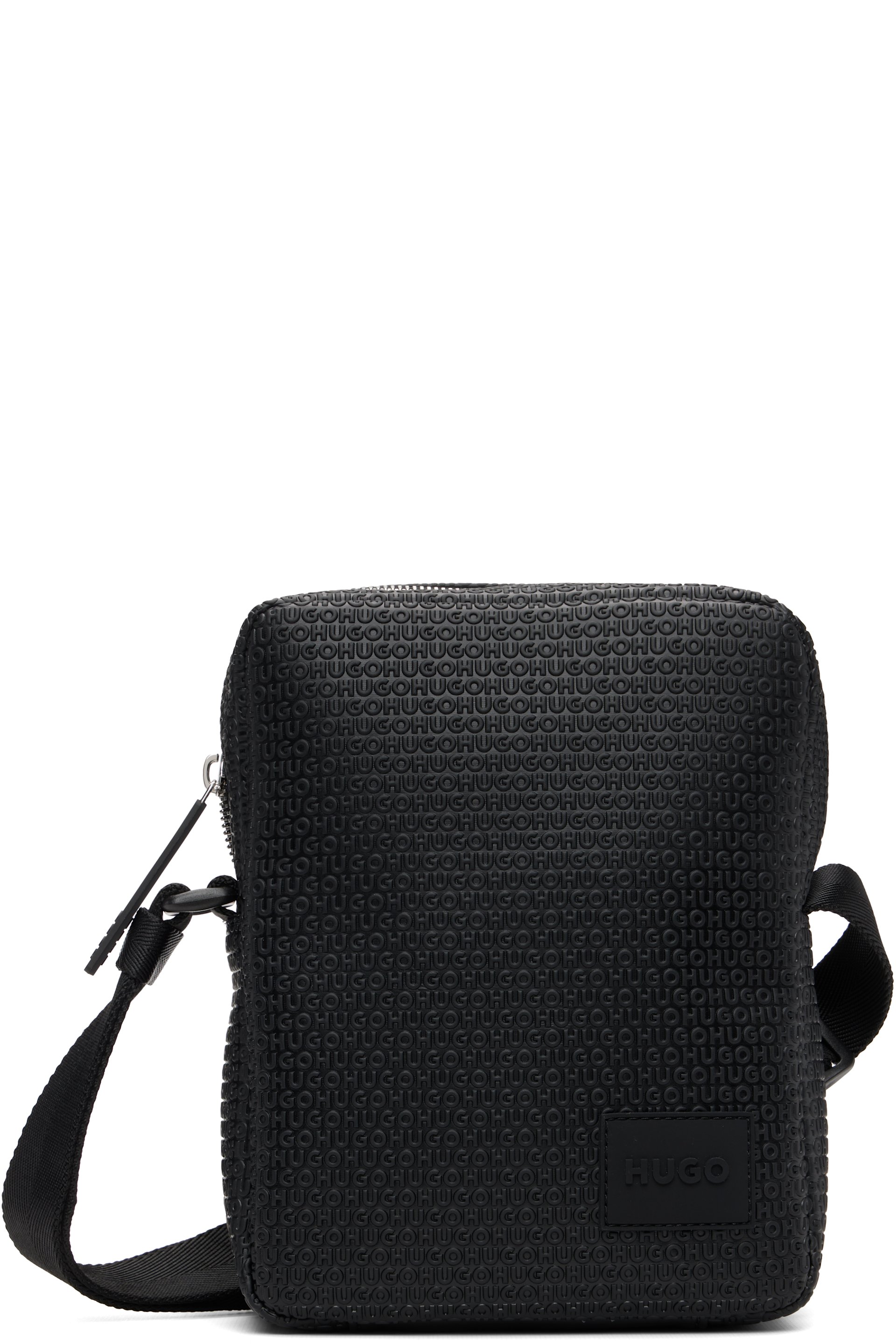 Hugo - Sac noir à logos gaufrés