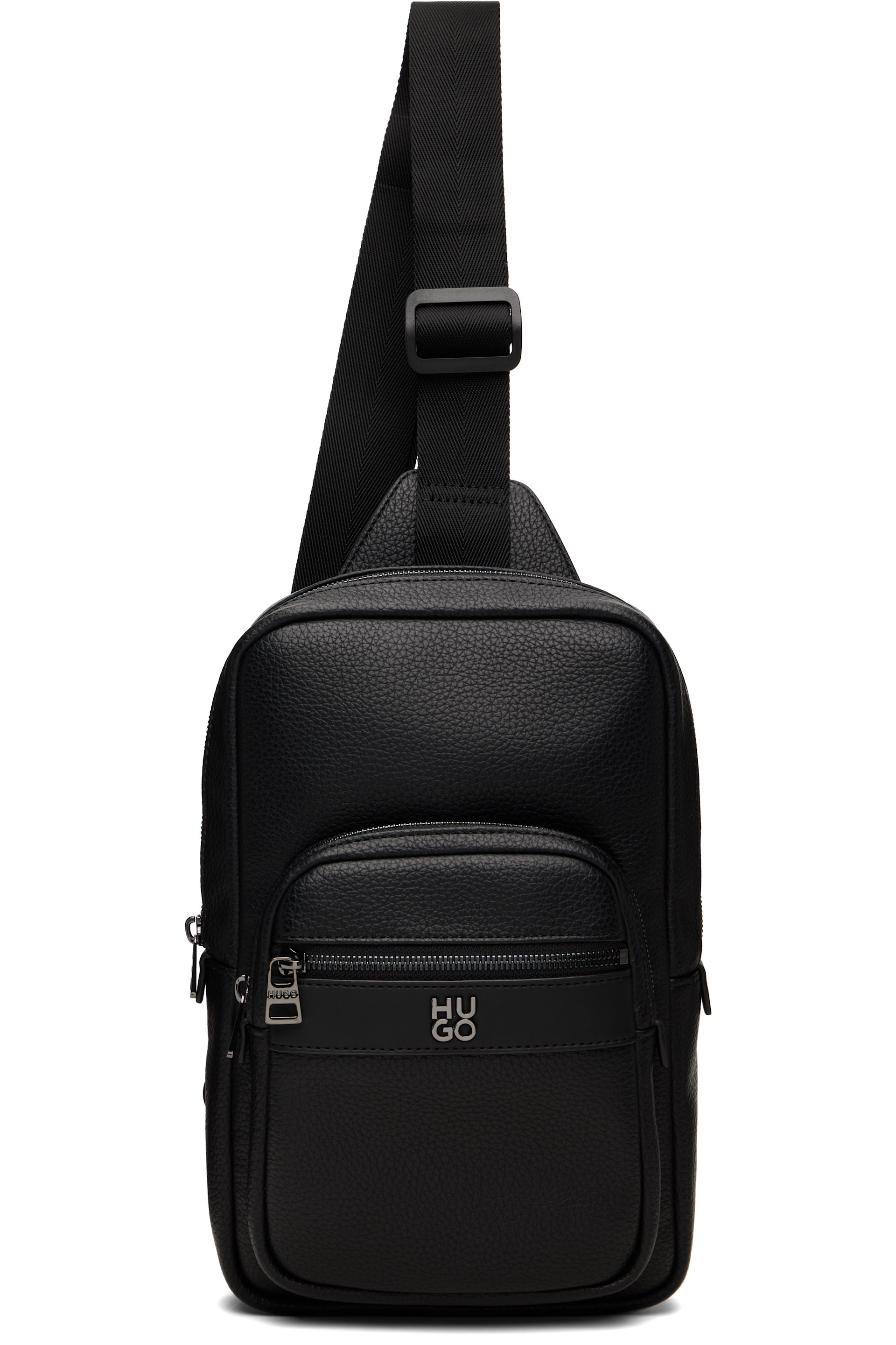 Hugo - Sac à bandoulière noir à logo étagé