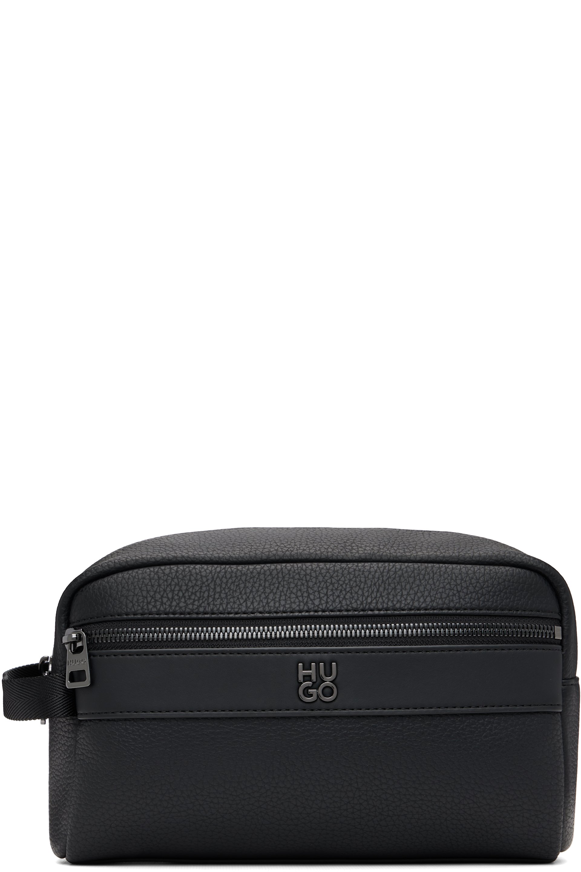 Hugo - Black Polished Logo Wash Pouch
