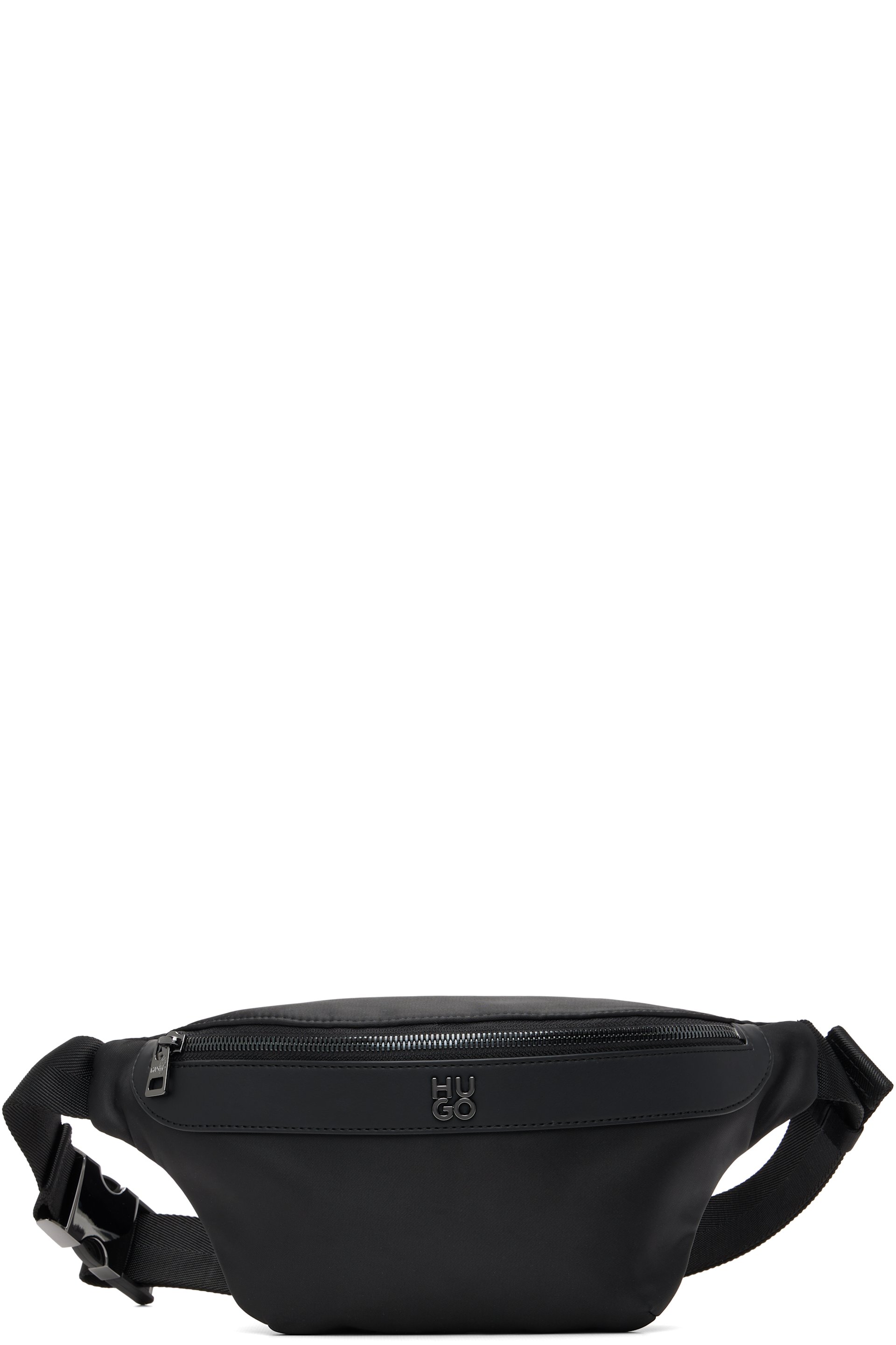 Hugo - Black Stacked Logo Belt Bag