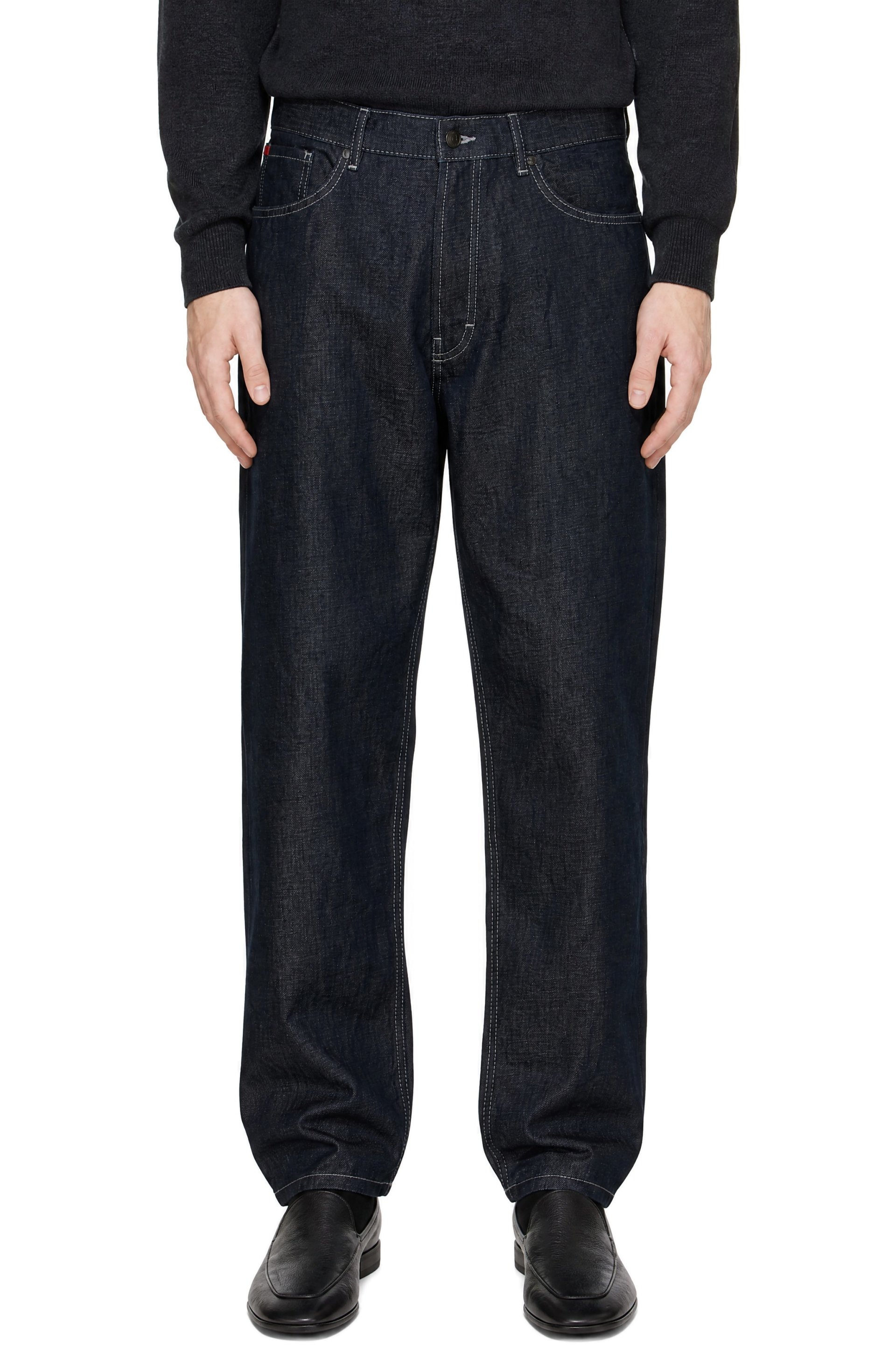 Hugo - Navy Cotton Linen Jeans