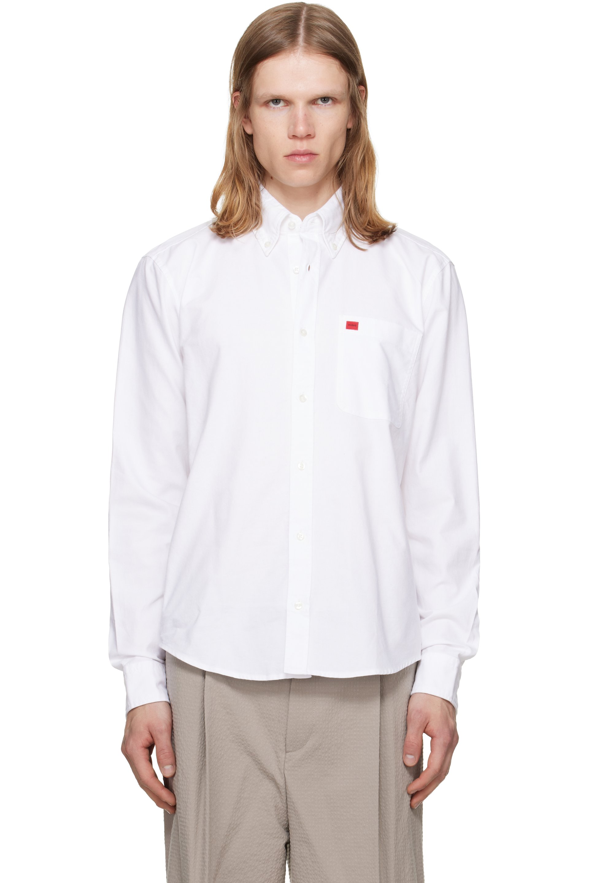 Hugo - White Cotton Oxford Shirt