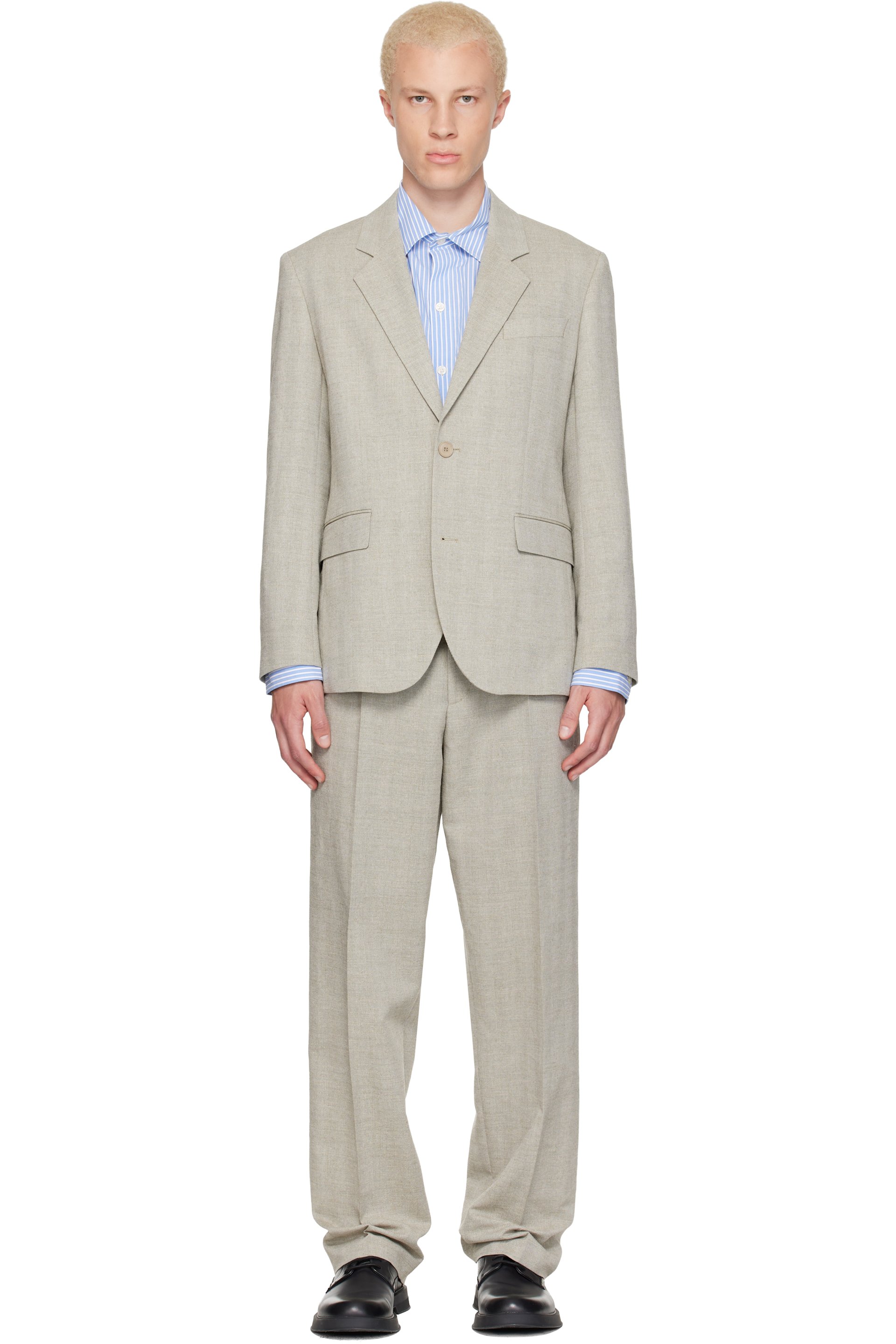 Hugo - Green Two-Piece Modern-Fit Herringbone Twill Suit