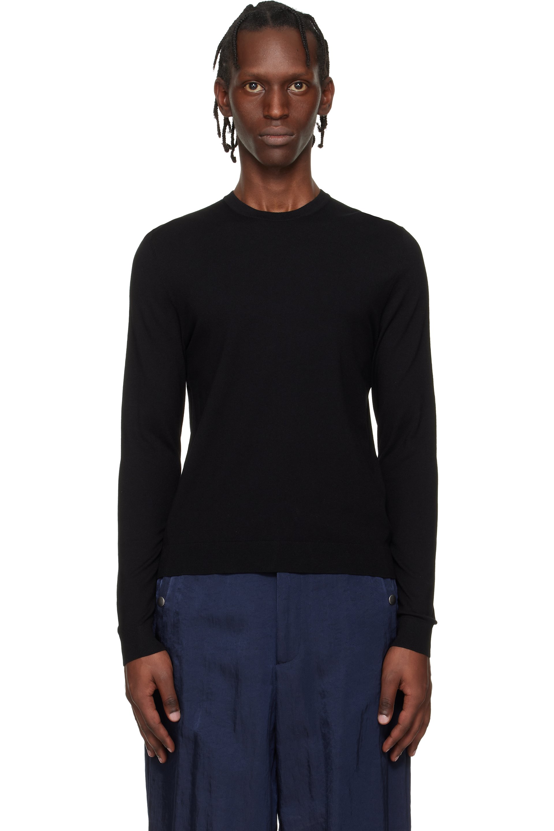Hugo - Black Regular-Fit Crew Neckline Sweater