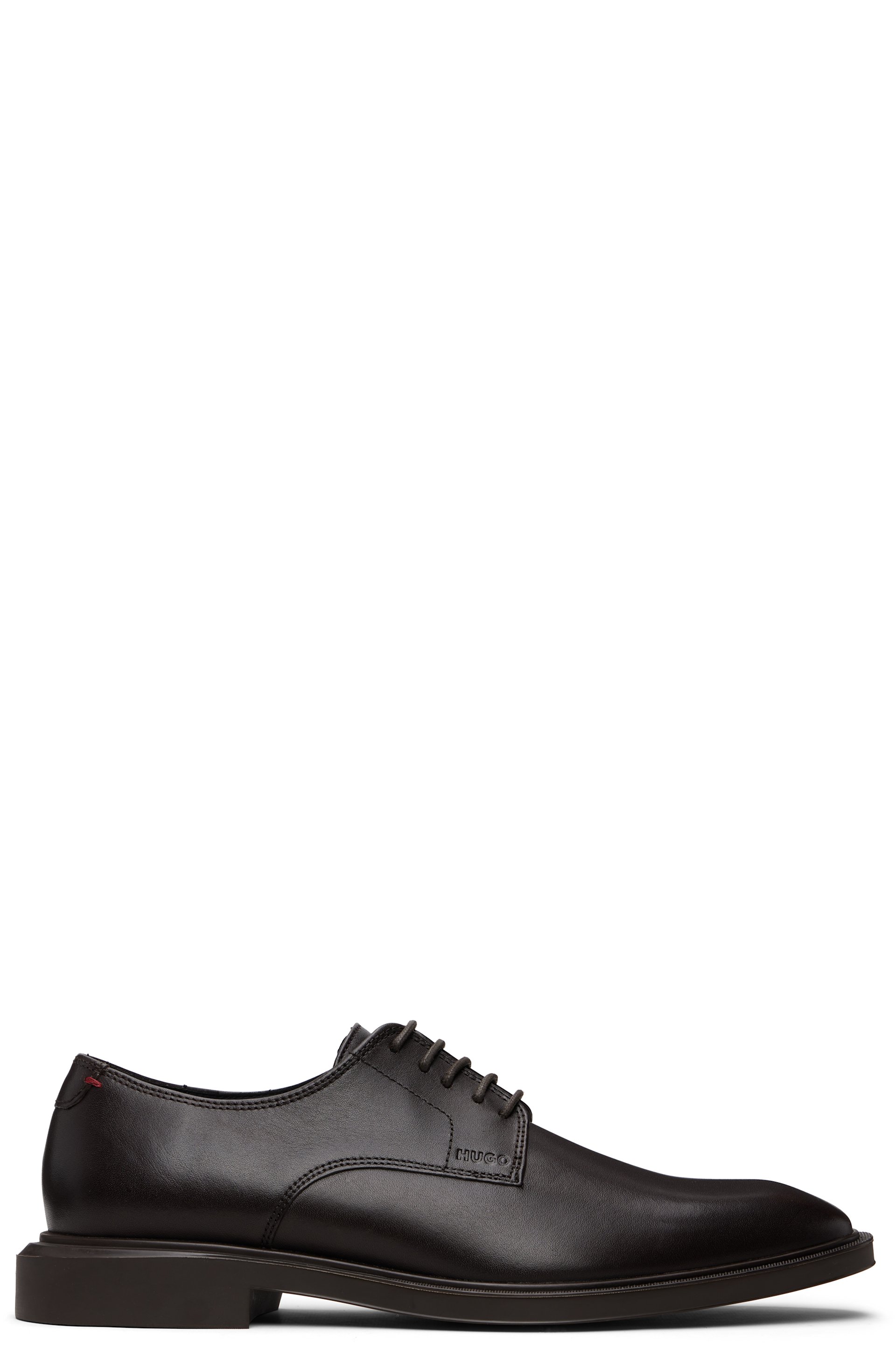 Hugo - Brown Leather Embossed Logo Derbys