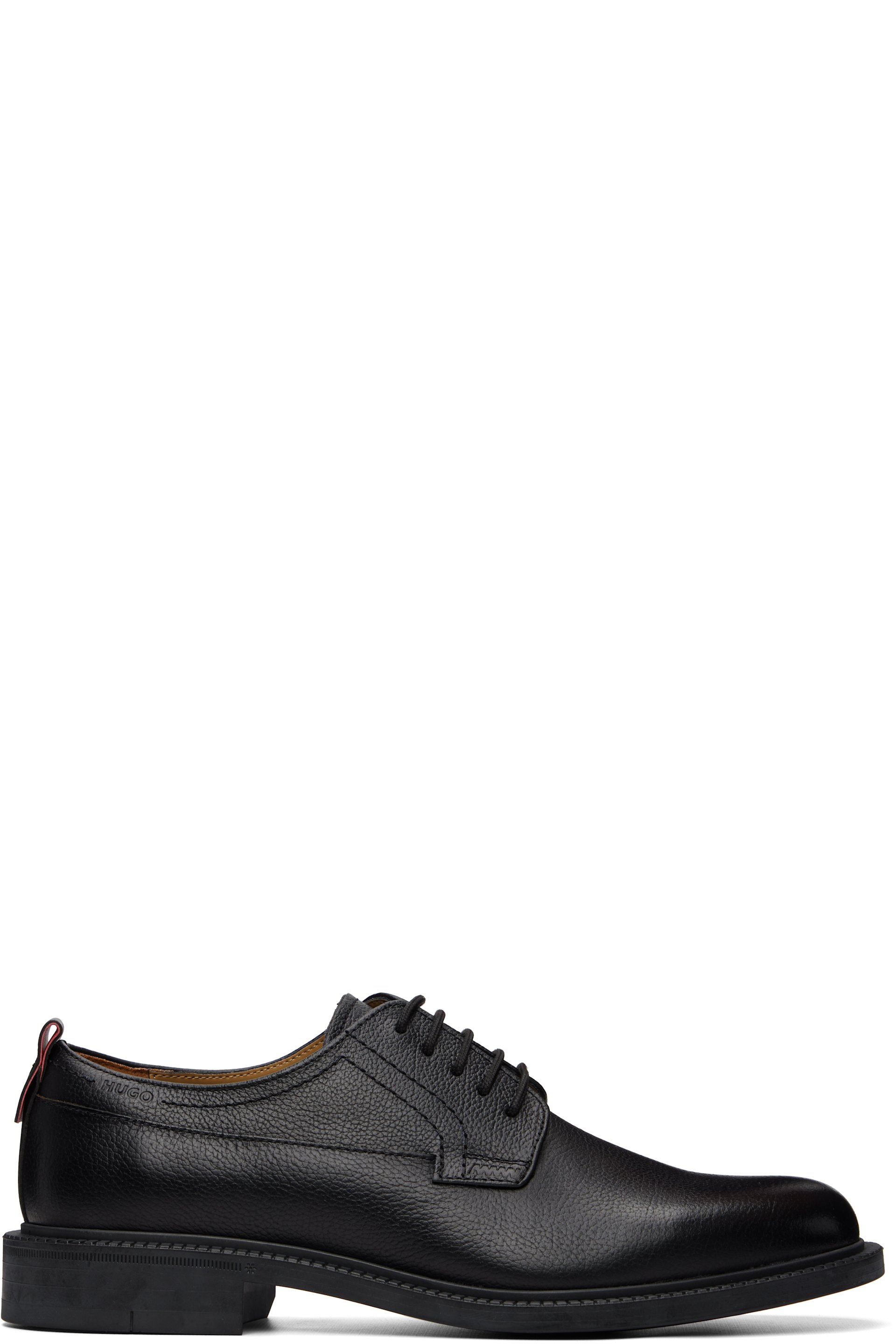 Hugo - Black Grained Leather Derbys