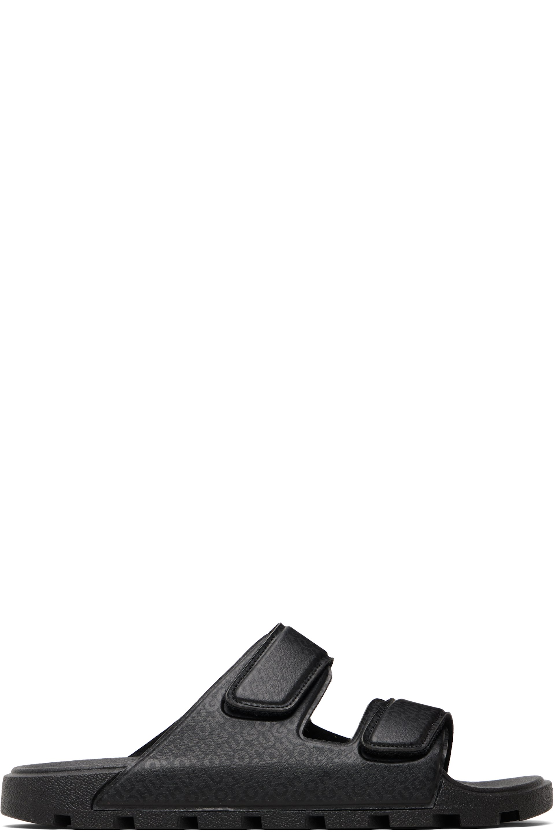 Hugo - Black Printed-Logo Sandals