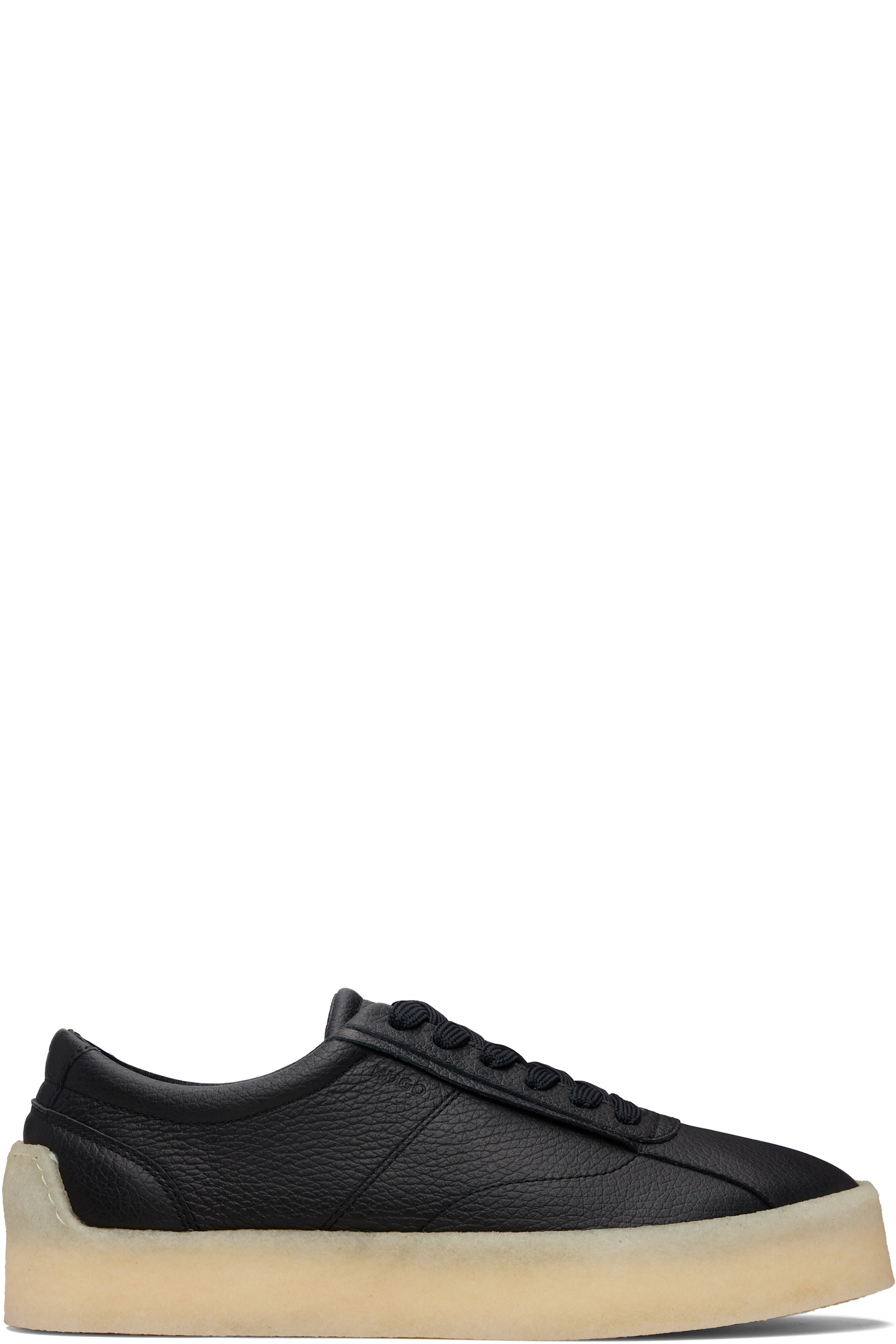 Hugo - Baskets noires en cuir grainé