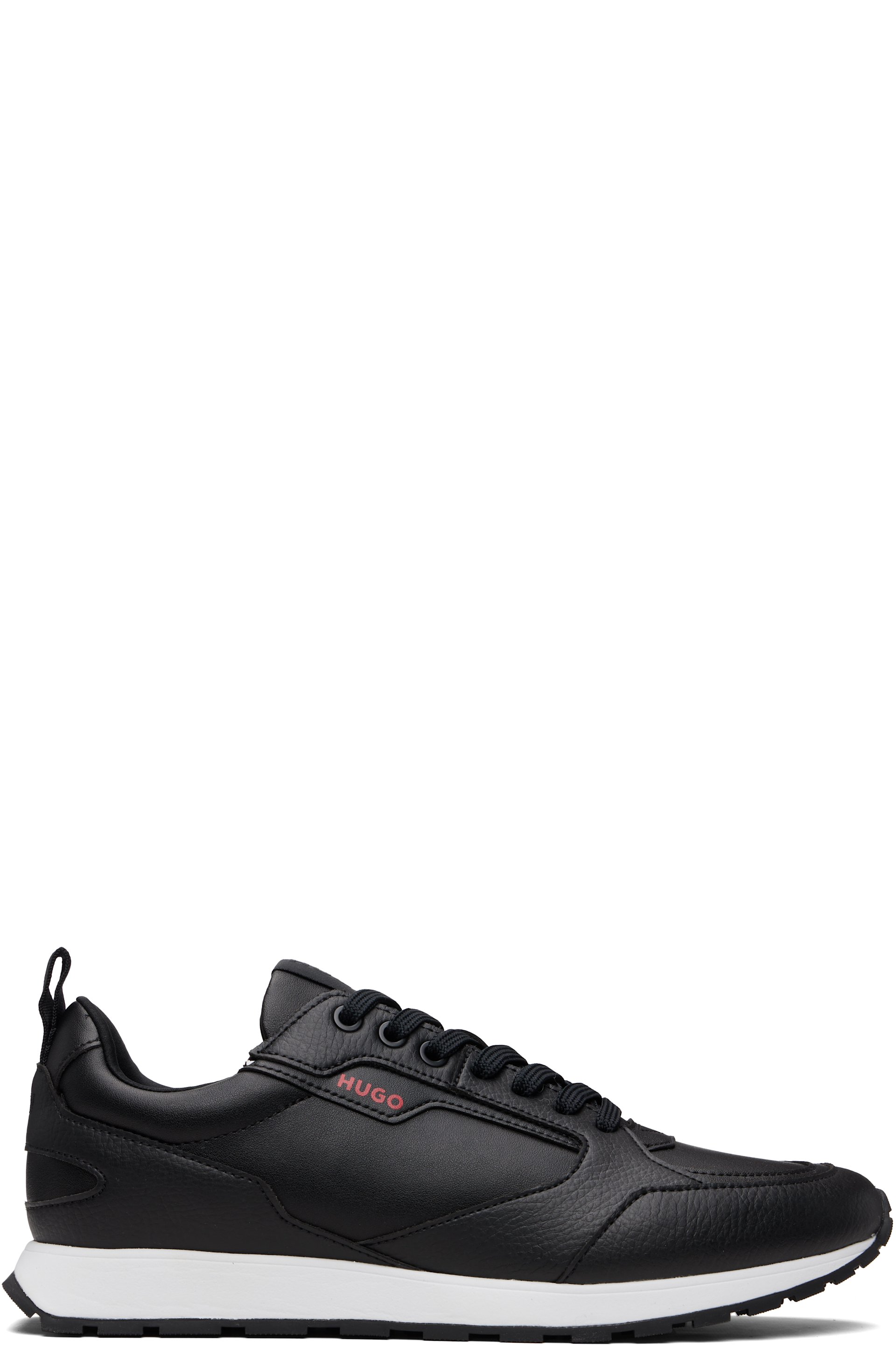 Hugo - Baskets noires en cuir synthétique grainé
