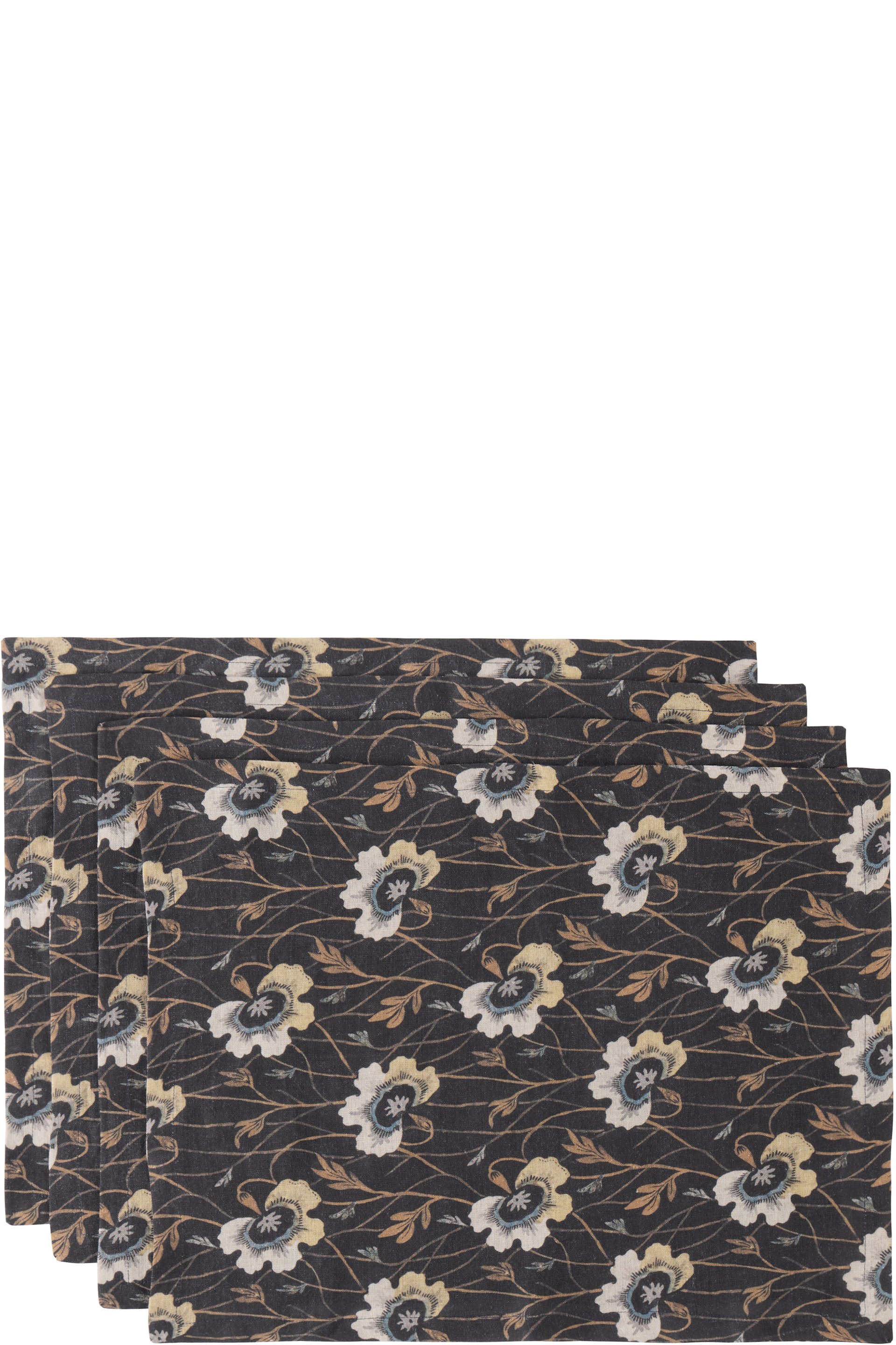 Autumn Sonata - Four-Pack Black & Beige Berit Placemats