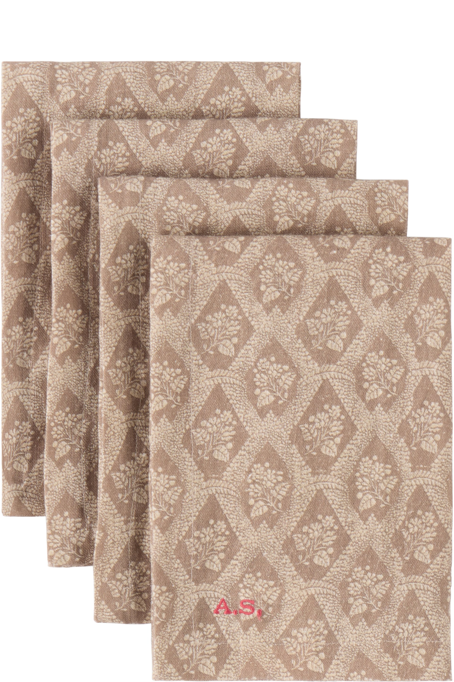 Autumn Sonata - Four-Pack Brown & Beige Katerina Napkins