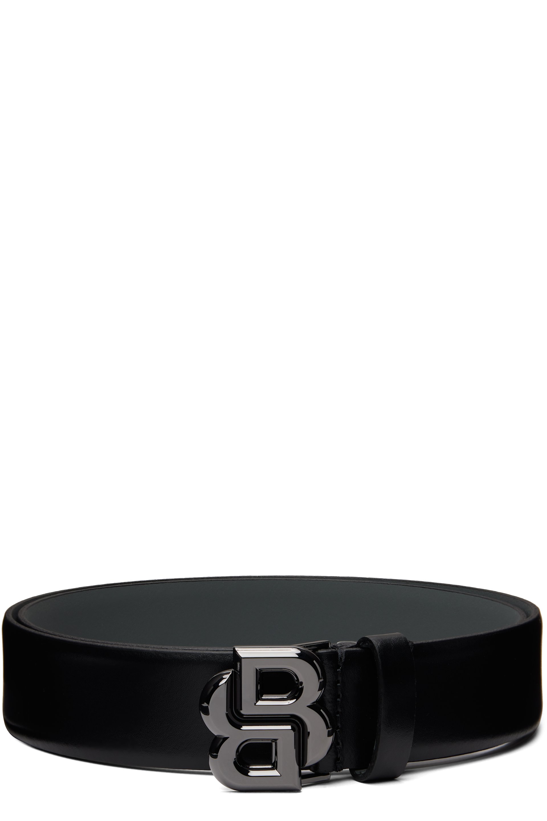 Boss - Ceinture noire en cuir à monogramme Double B