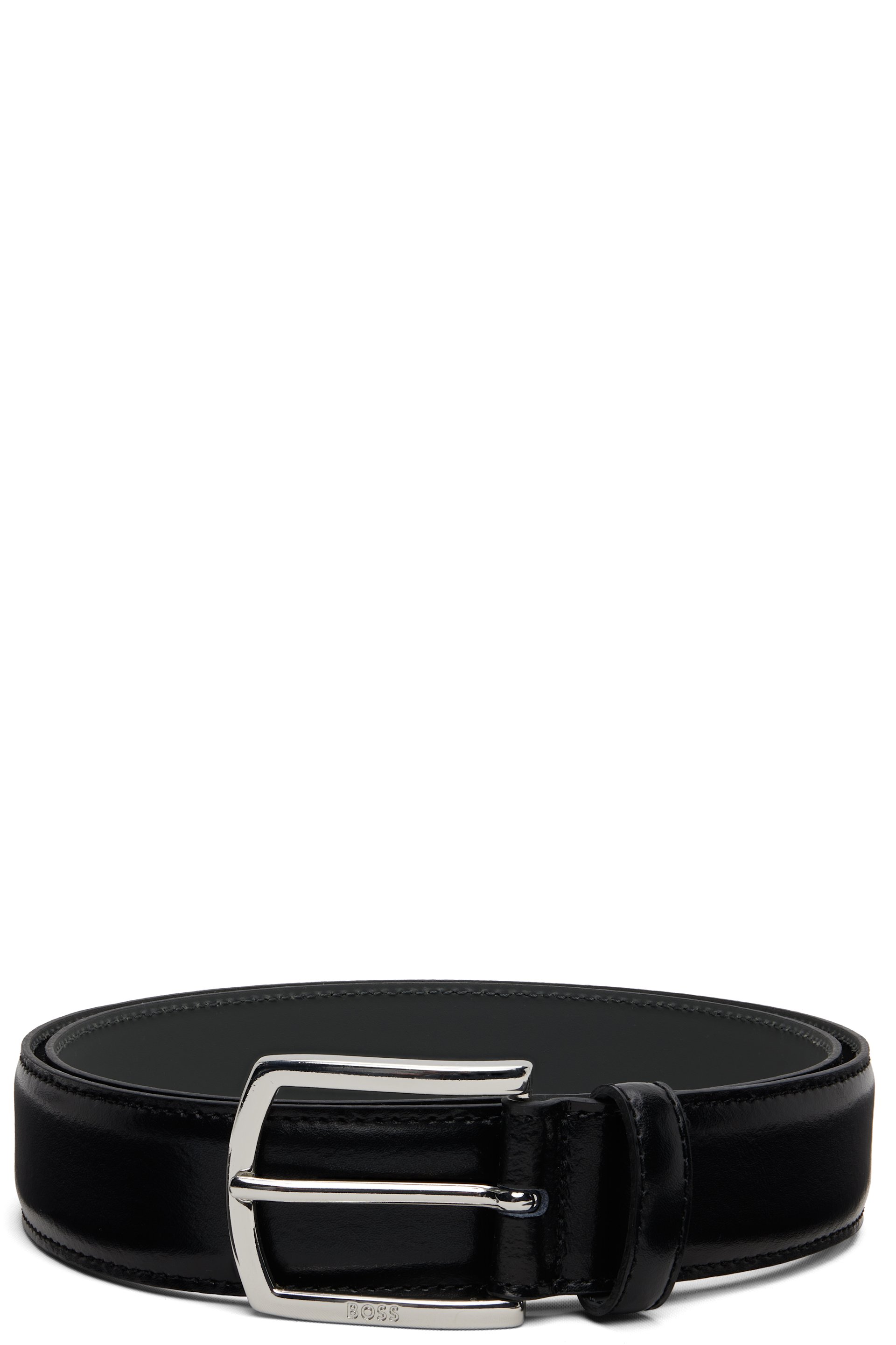 Boss - Ceinture noire en cuir poncé à boucle