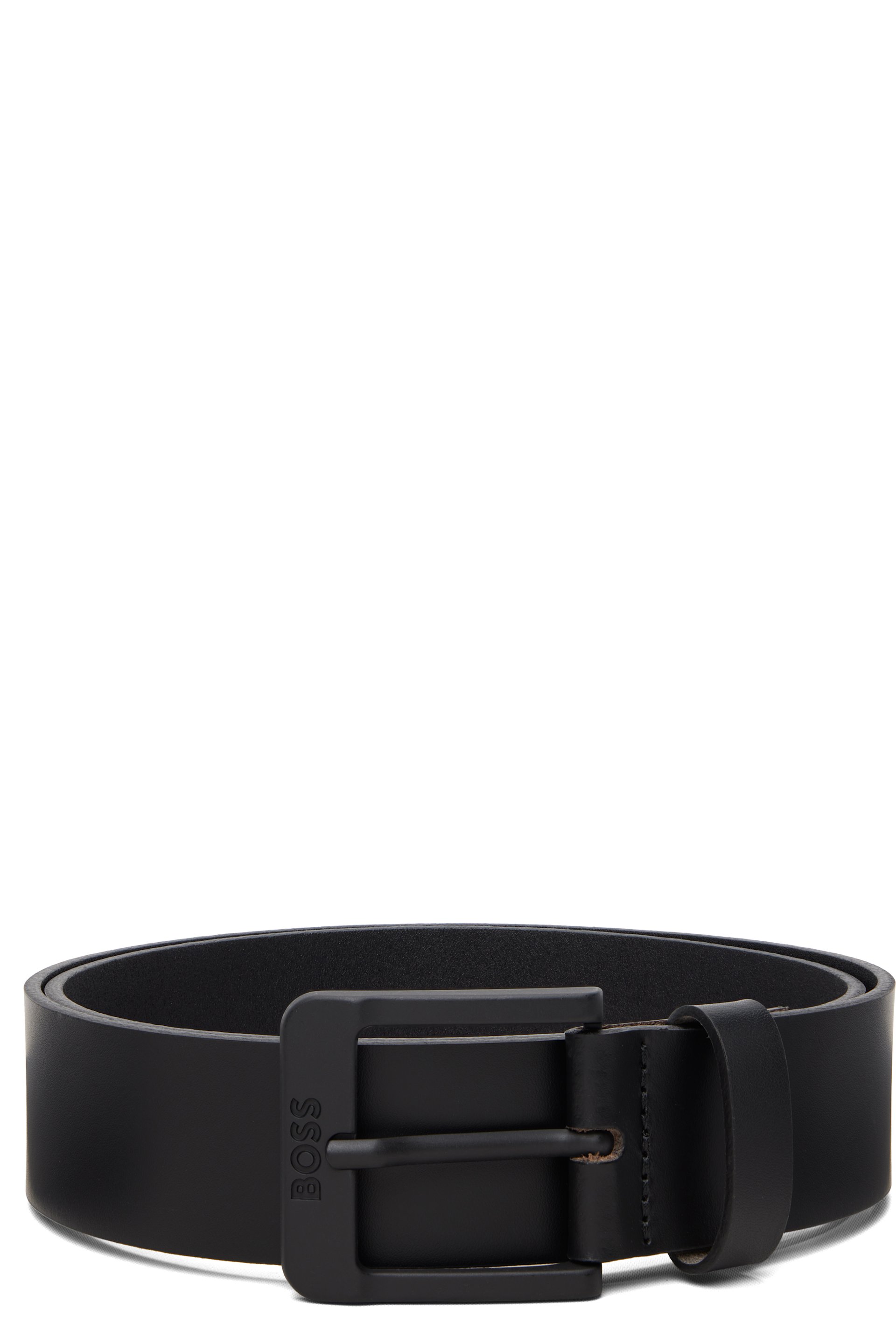 Boss - Ceinture noire en cuir à boucle à logo