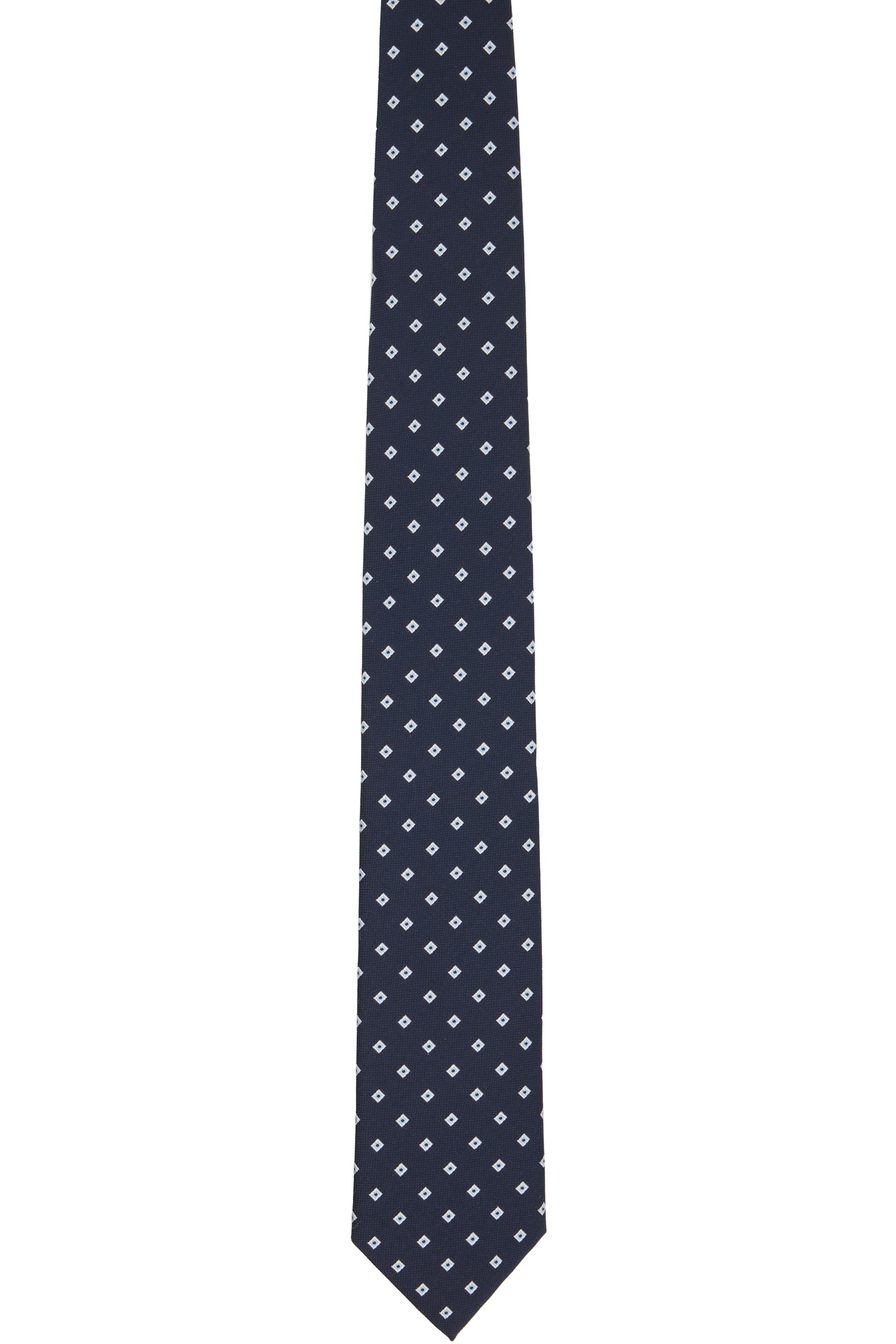 BOSS - Navy Jacquard-Pattern Tie