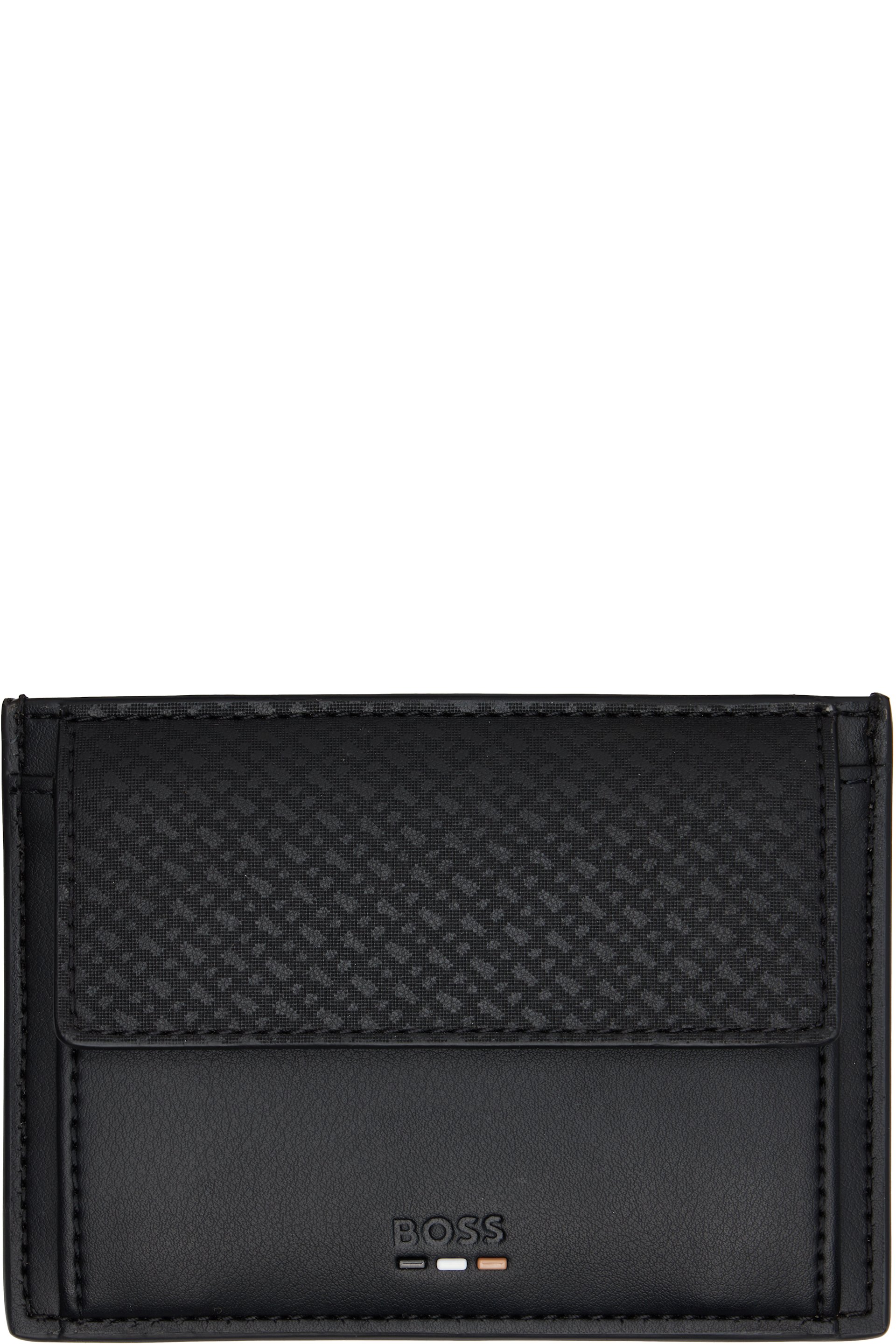 BOSS - Black Embossed Logo Coin & Card Holder