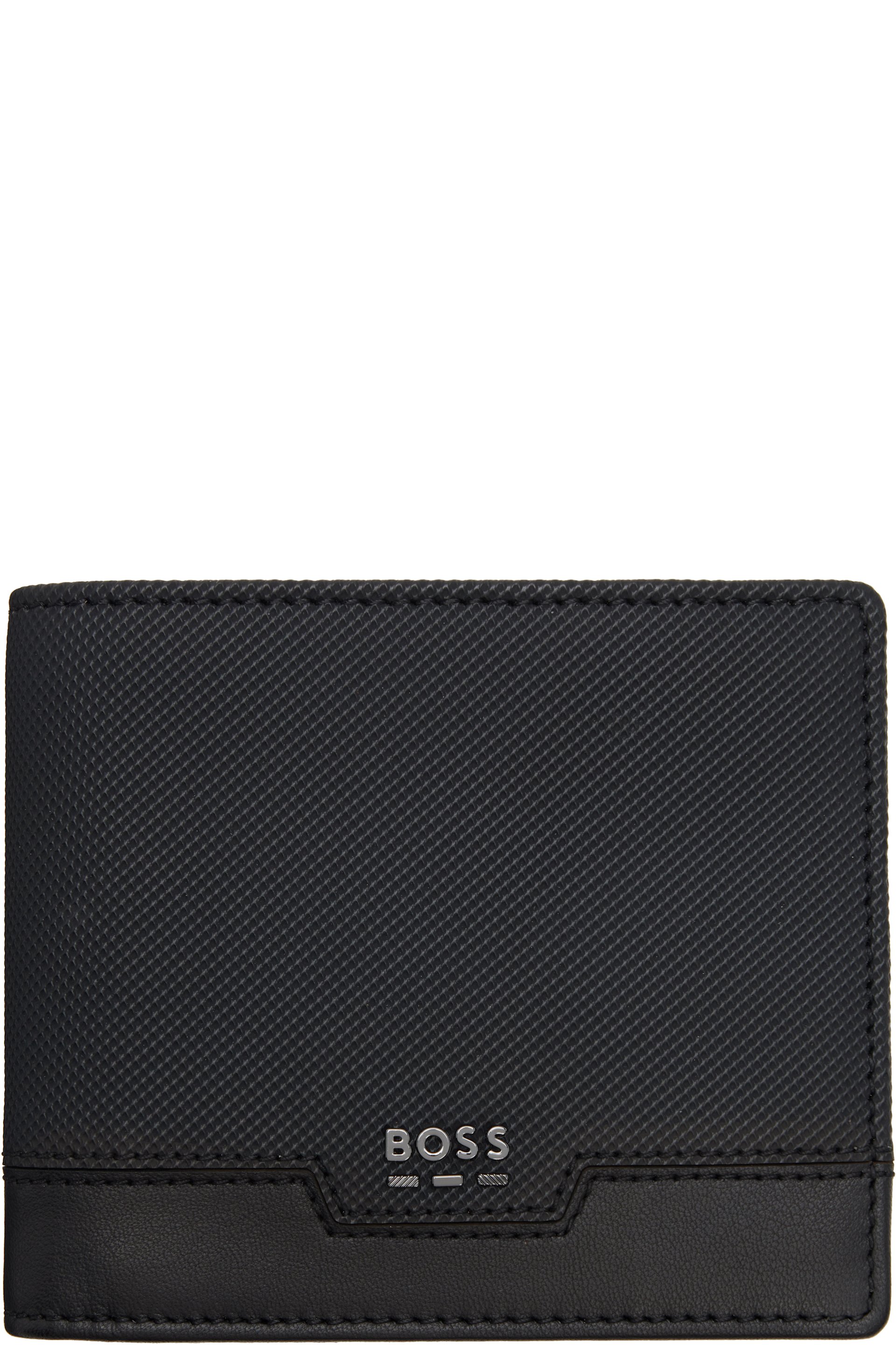 BOSS - Black Textured Faux-Leather Wallet