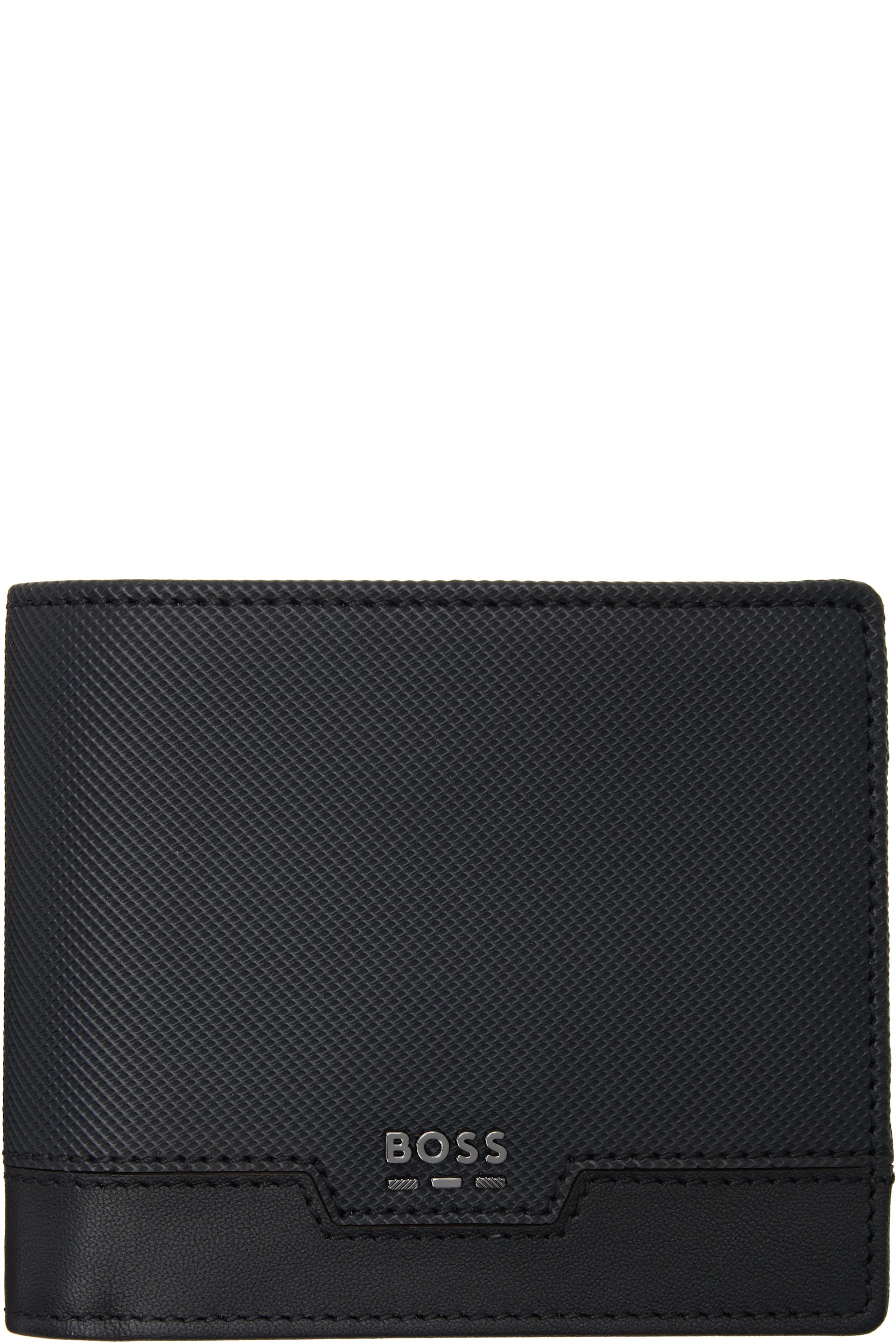 BOSS - Black Textured Faux-Leather Wallet