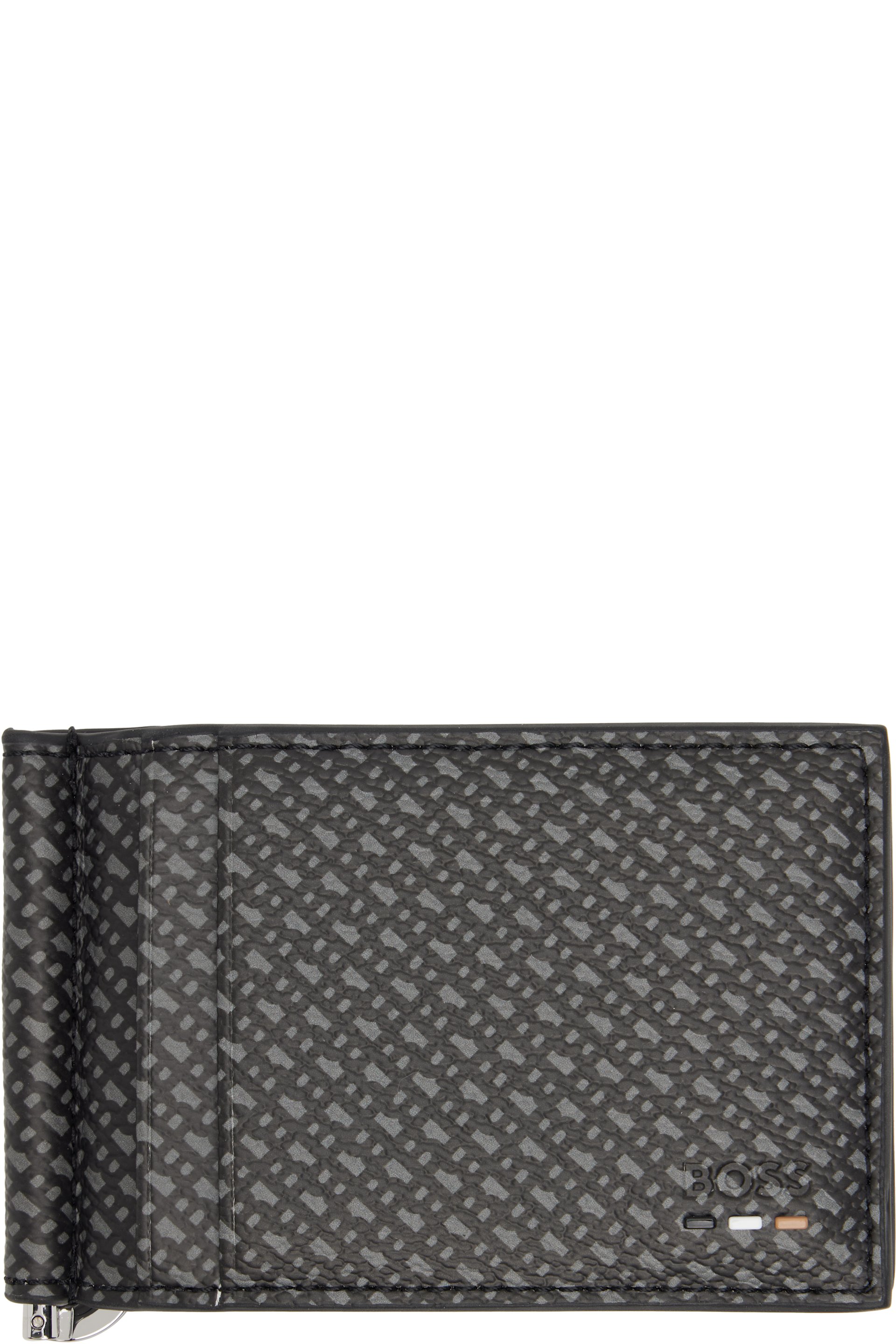 BOSS - Black Grained Faux-Leather Wallet
